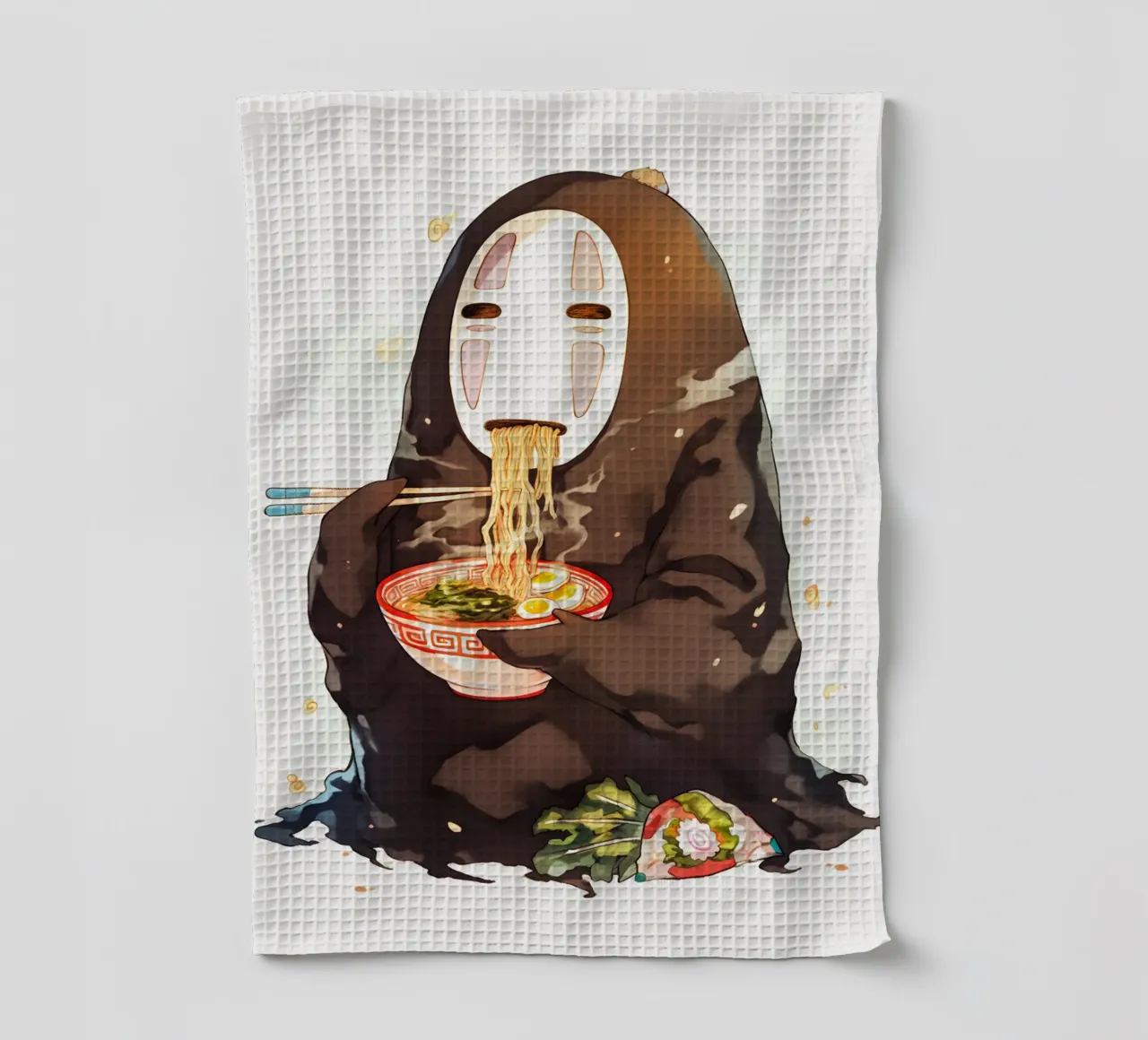 No Face From Spirited Away Ramen Geschirrtuch von CreativeStudio