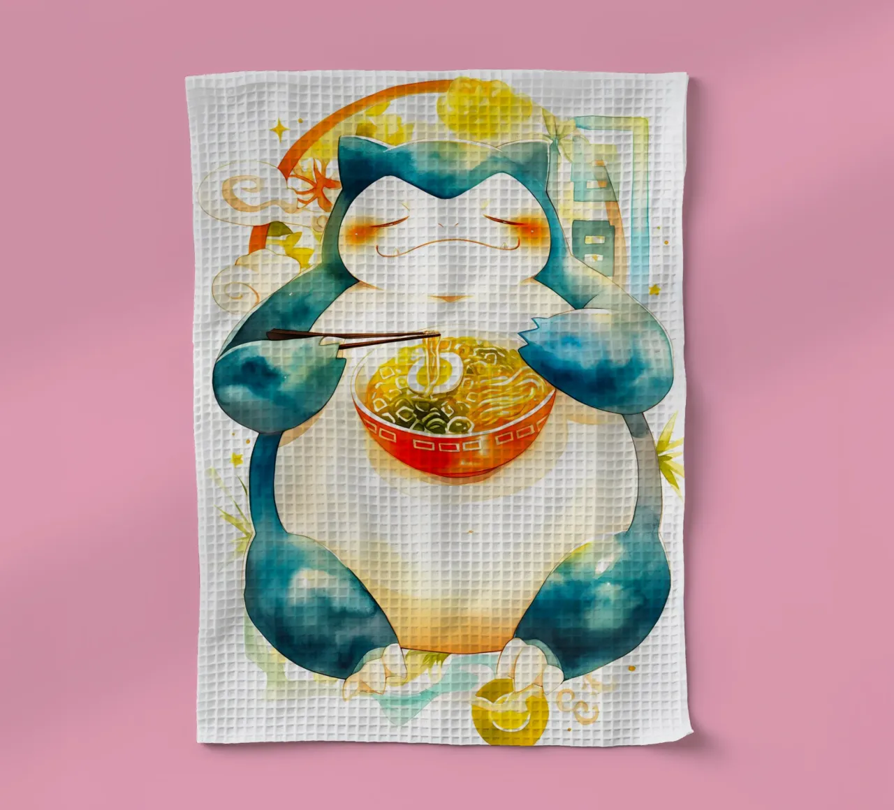 Snorlax From Pokemon Ramen Geschirrtuch von CreativeStudio