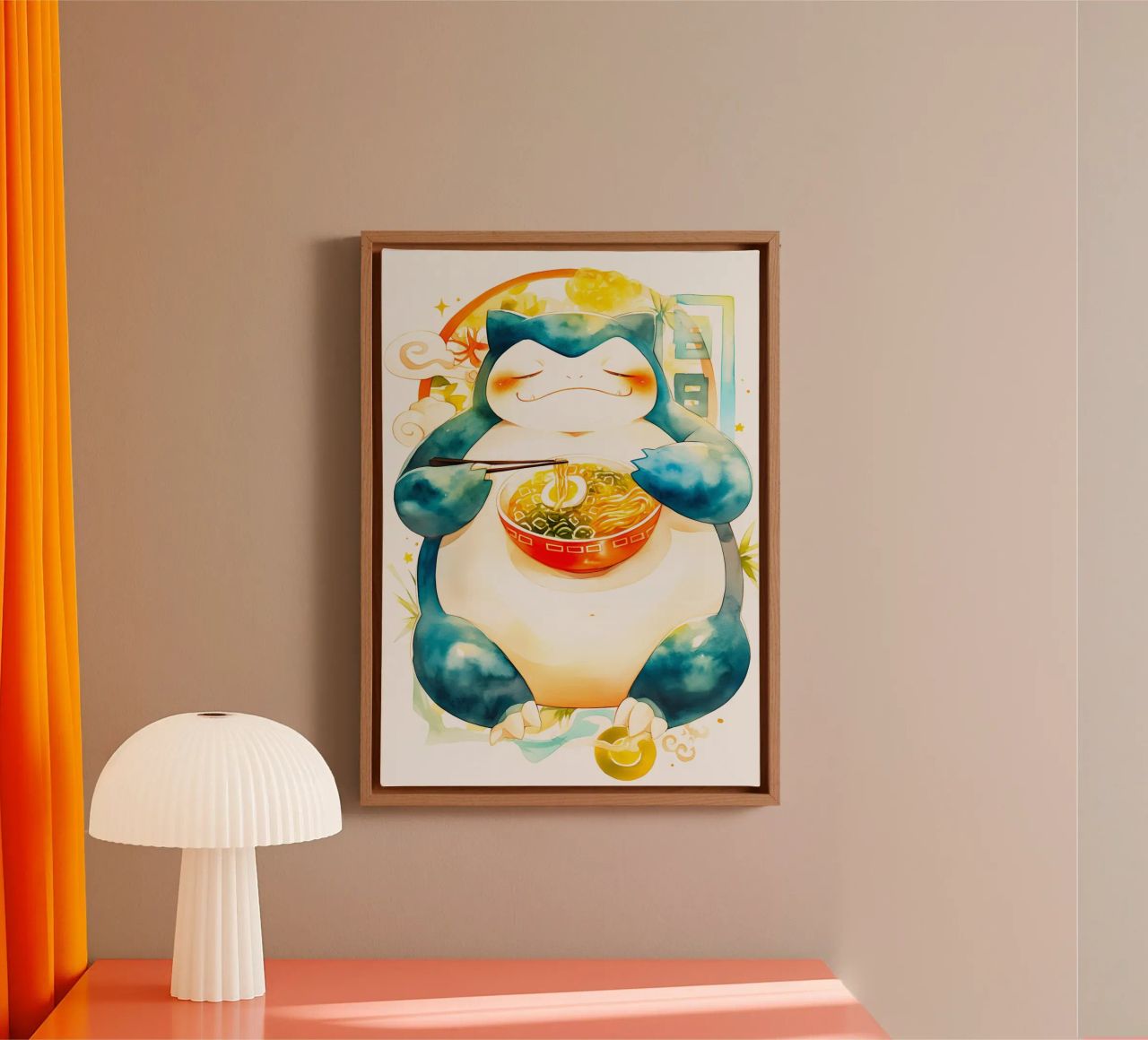 Snorlax From Pokemon Ramen canvas by CreativeStudio