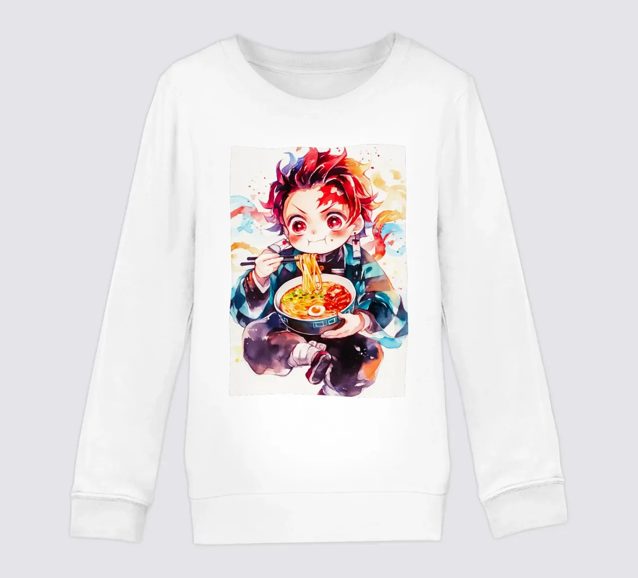 Tanjiro Kamado from Demon Slayer Ramen kids sweatshirt by CreativeStudio