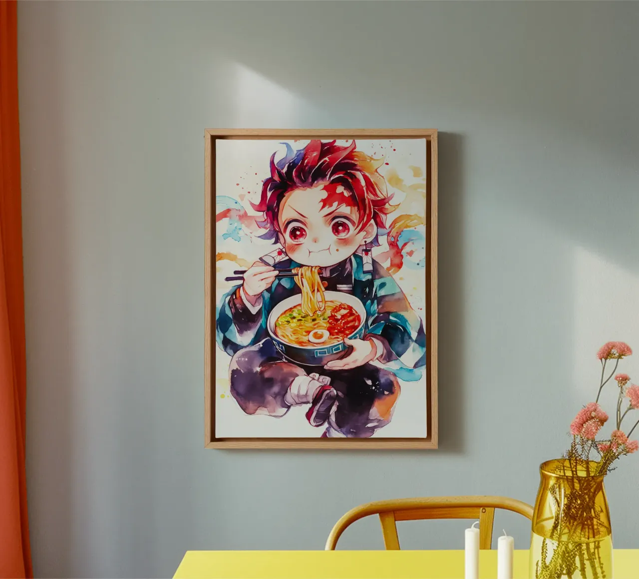 Tanjiro Kamado from Demon Slayer Ramen tela da CreativeStudio
