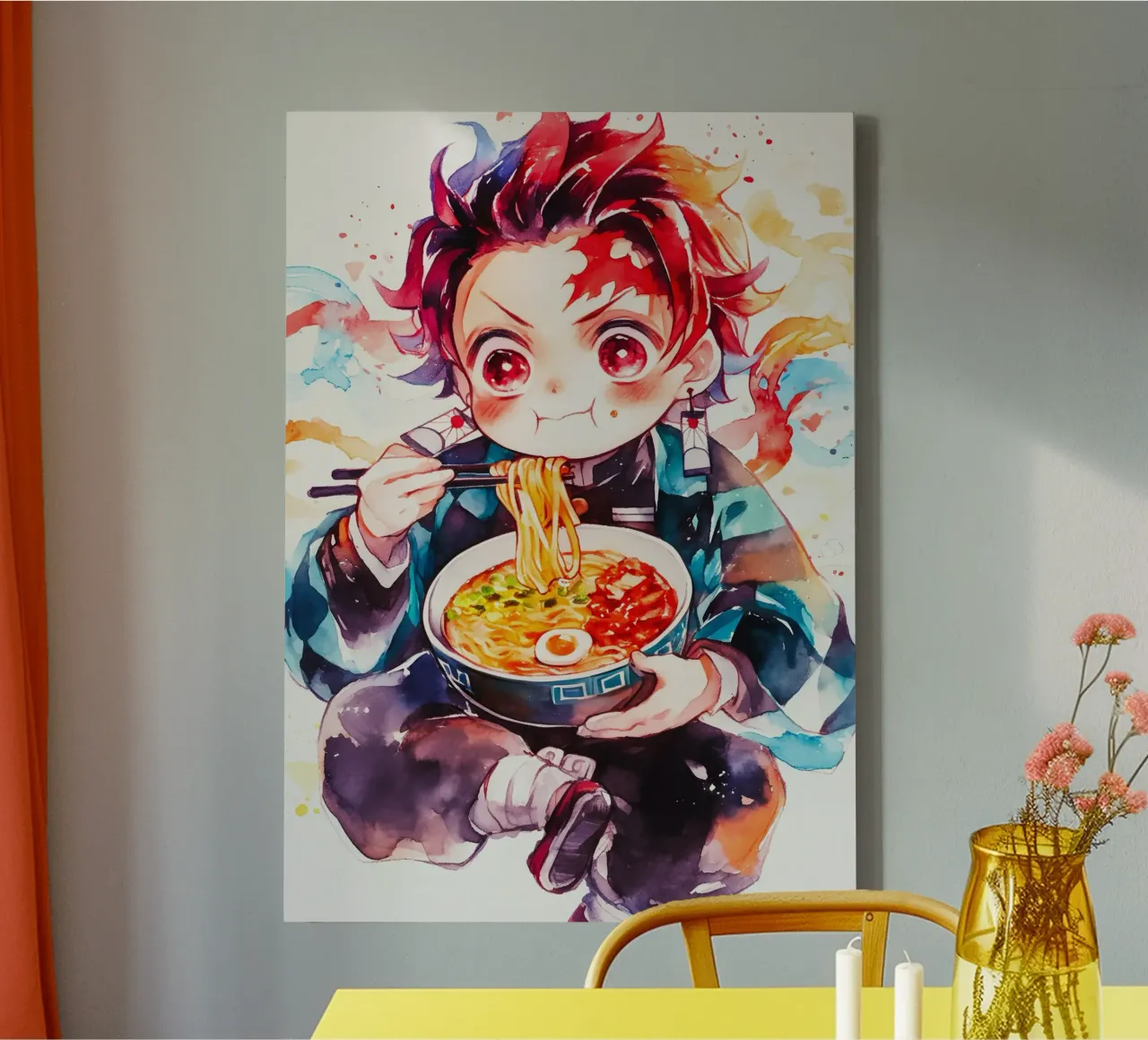 Tanjiro Kamado from Demon Slayer Ramen tela da CreativeStudio
