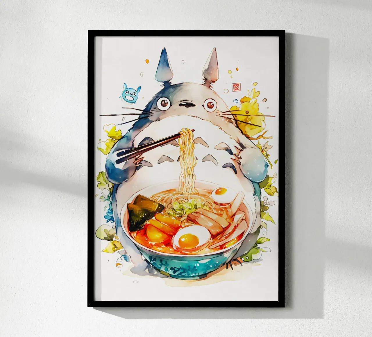 Totoro  Ramen poster con telaio in plastica da CreativeStudio