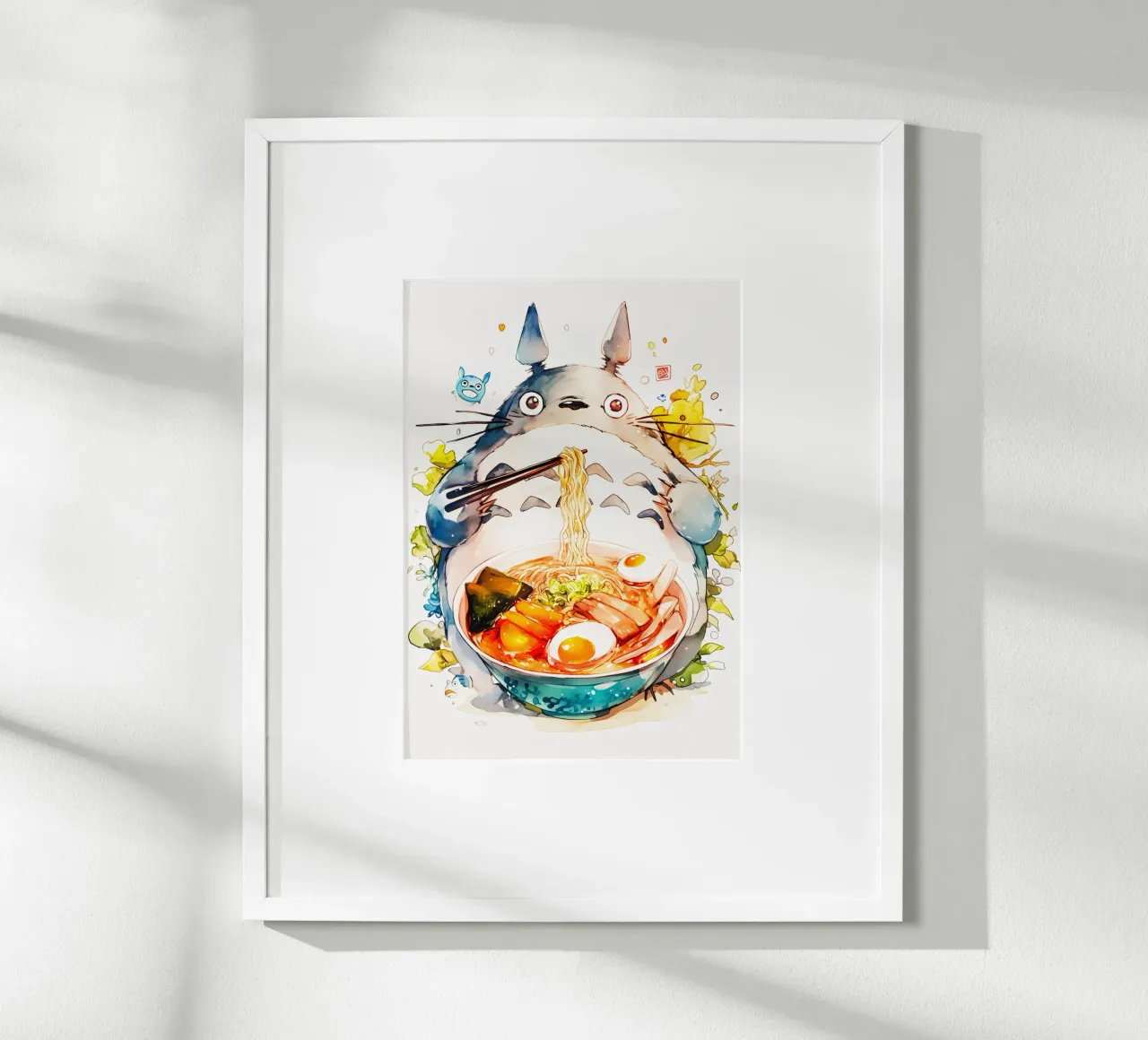 Totoro  Ramen poster con telaio in plastica da CreativeStudio