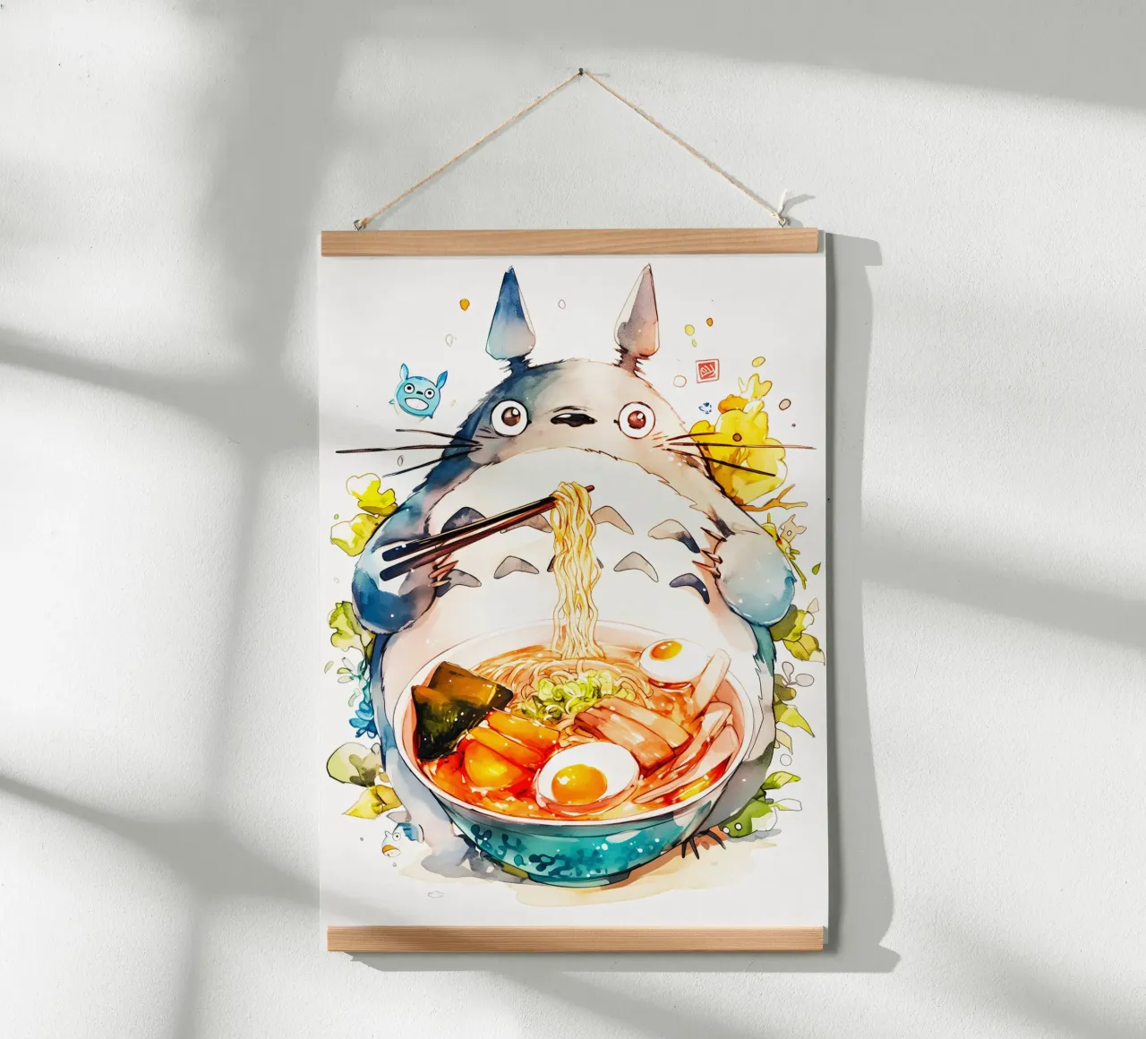 Totoro  Ramen poster con telaio in plastica da CreativeStudio