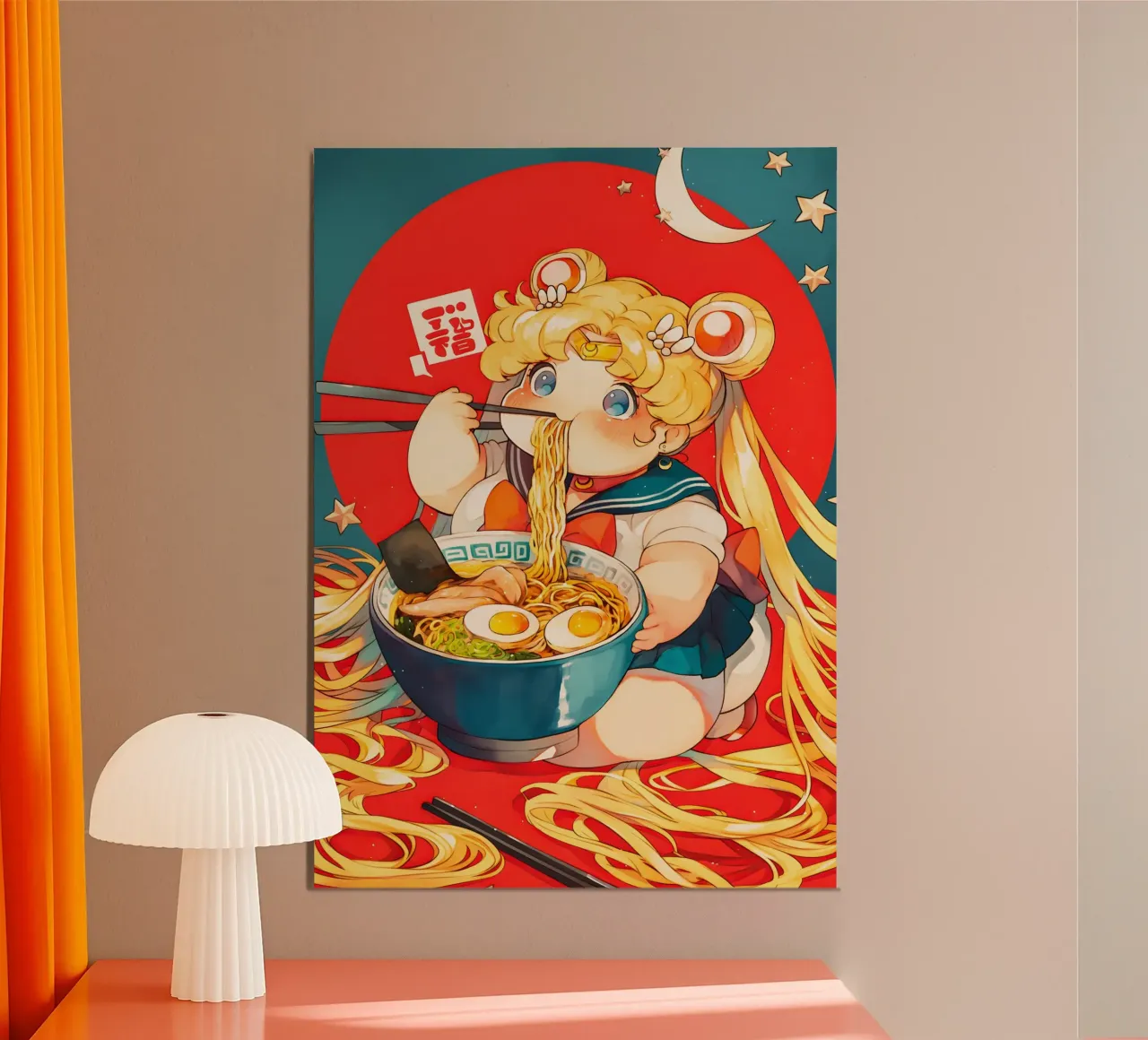 Usagi Tsukino from Sailor Moon Ramen poster with plastic frame by CreativeStudio