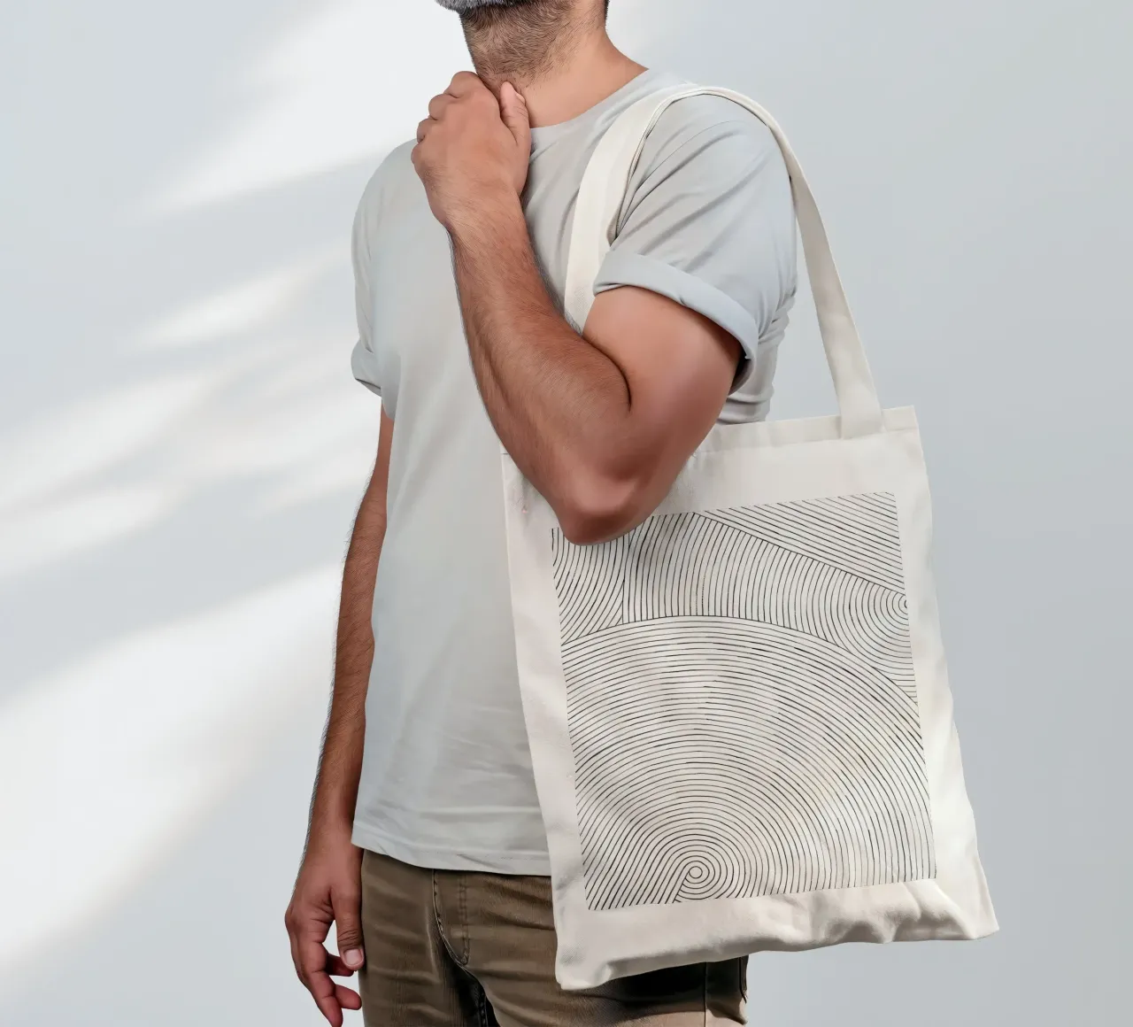 Geometric Pattern borsa in juta da Kunst und Kontrast