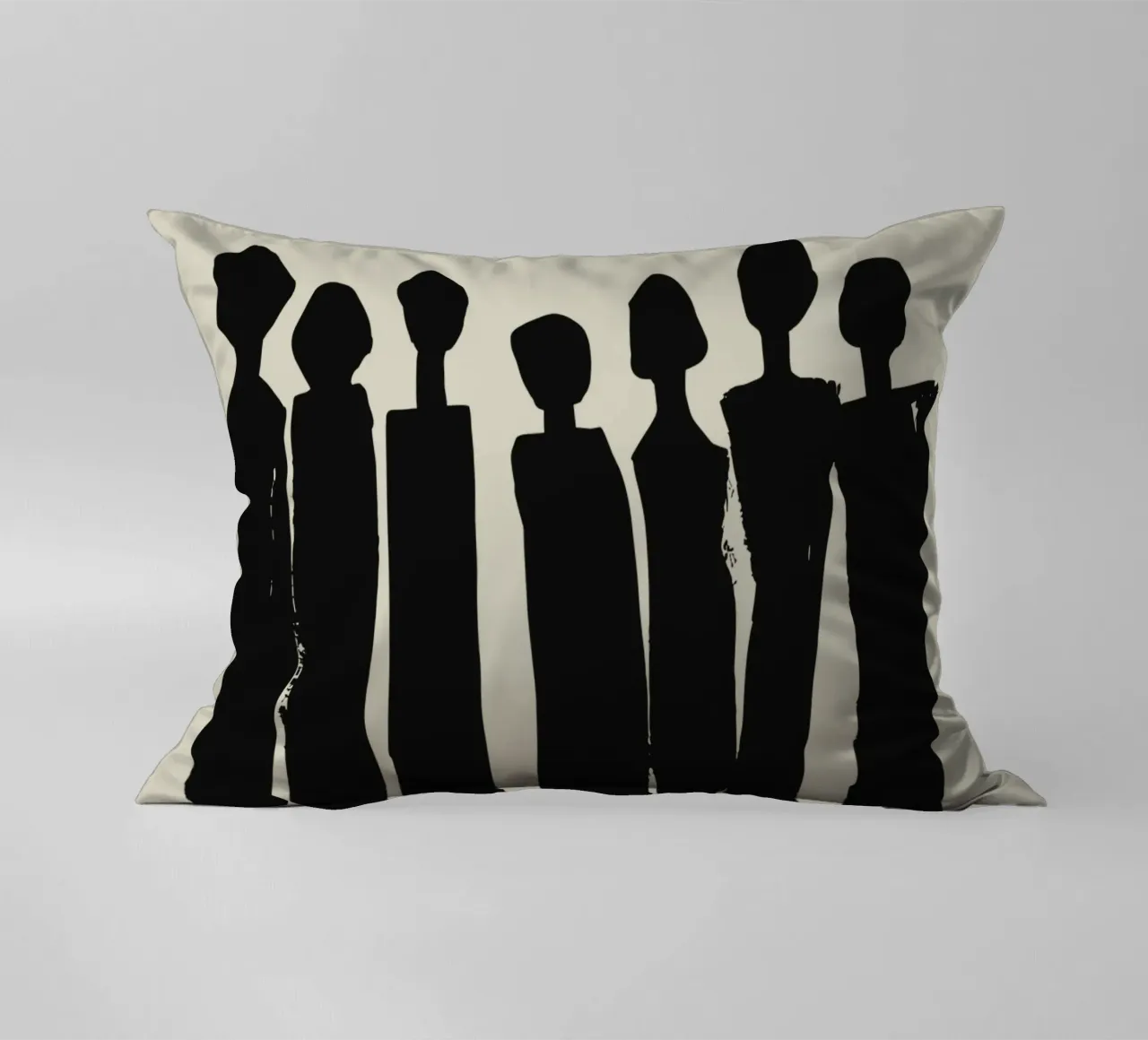 Unity in Silhouettes – Minimalist Group Art decorative cushion by Kunst und Kontrast