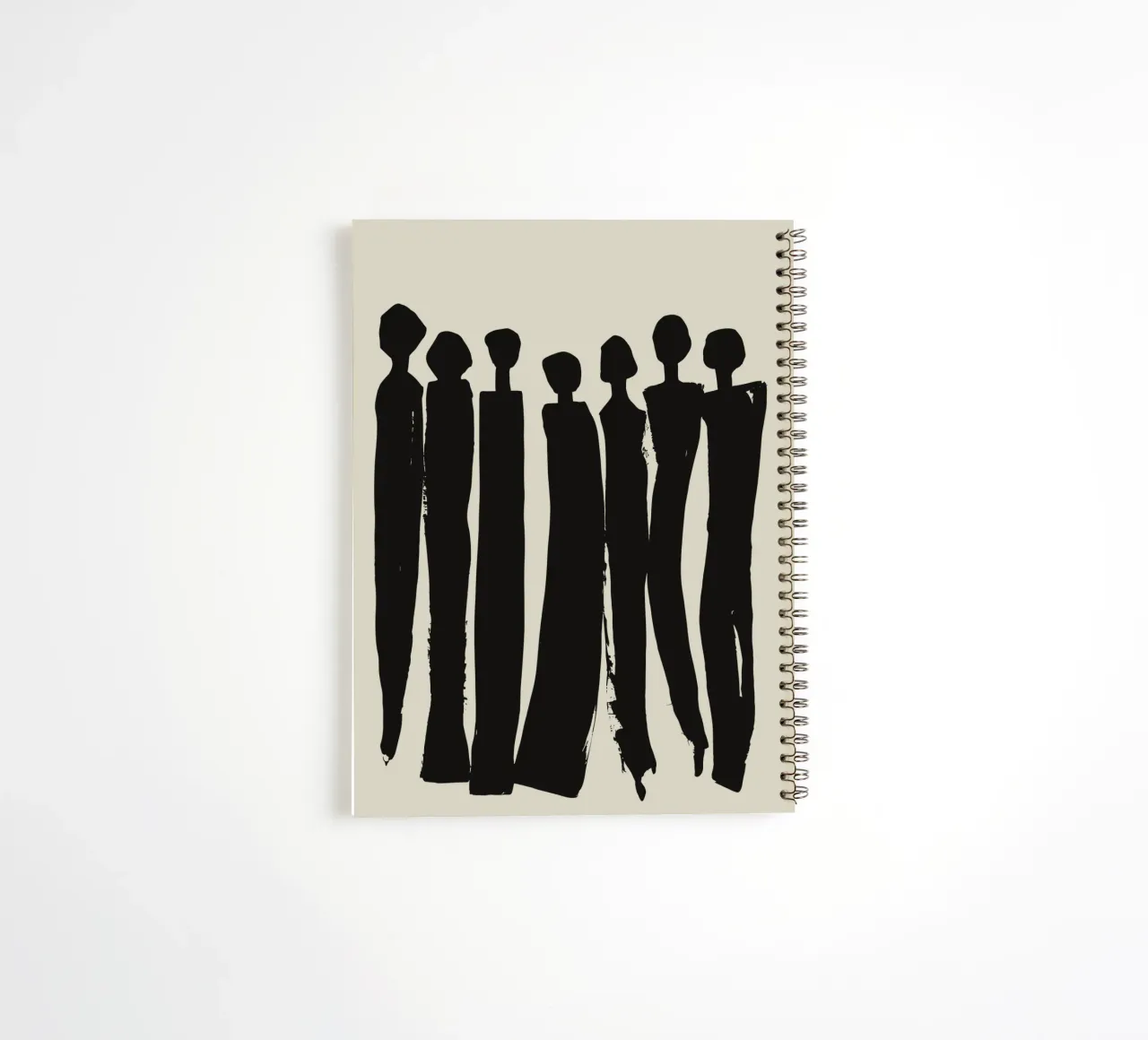 Unity in Silhouettes – Minimalist Group Art spiral notebook by Kunst und Kontrast