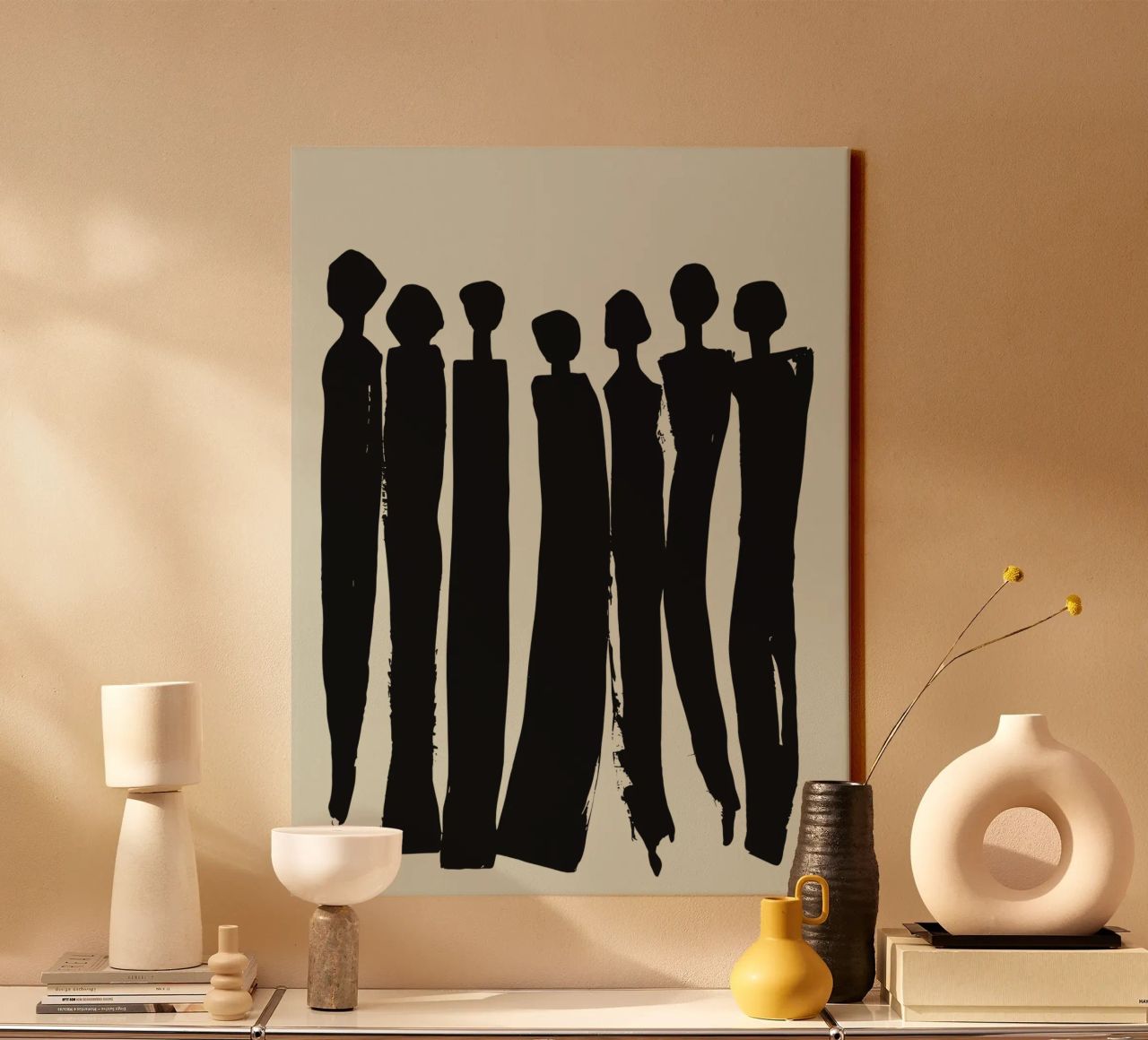 Unity in Silhouettes – Minimalist Group Art canvas by Kunst und Kontrast