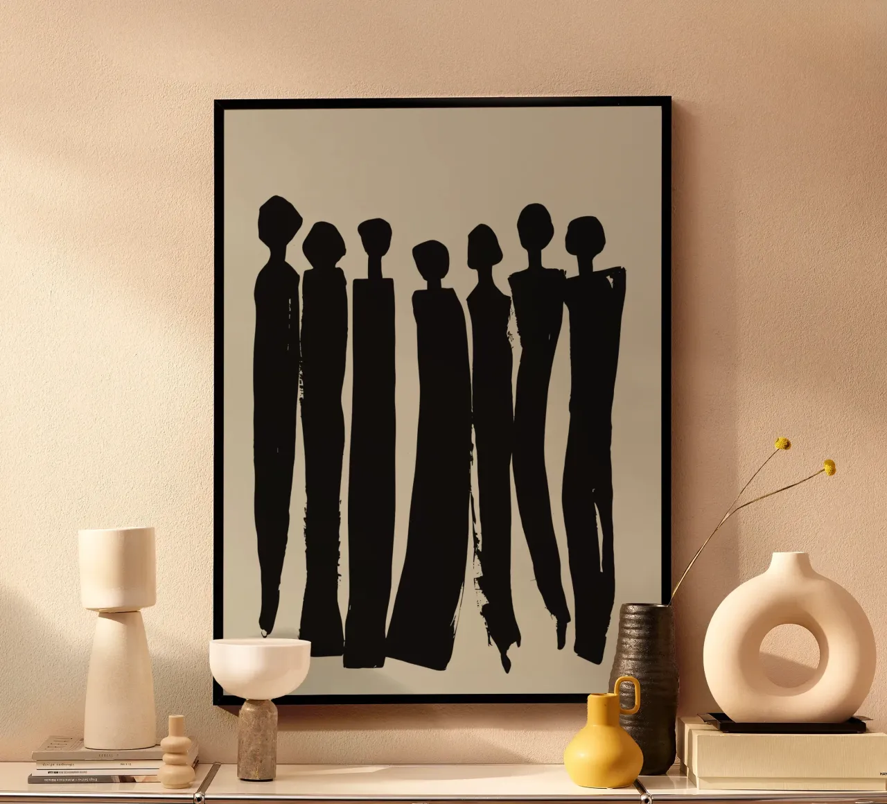 Unity in Silhouettes – Minimalist Group Art hahnemühle by Kunst und Kontrast