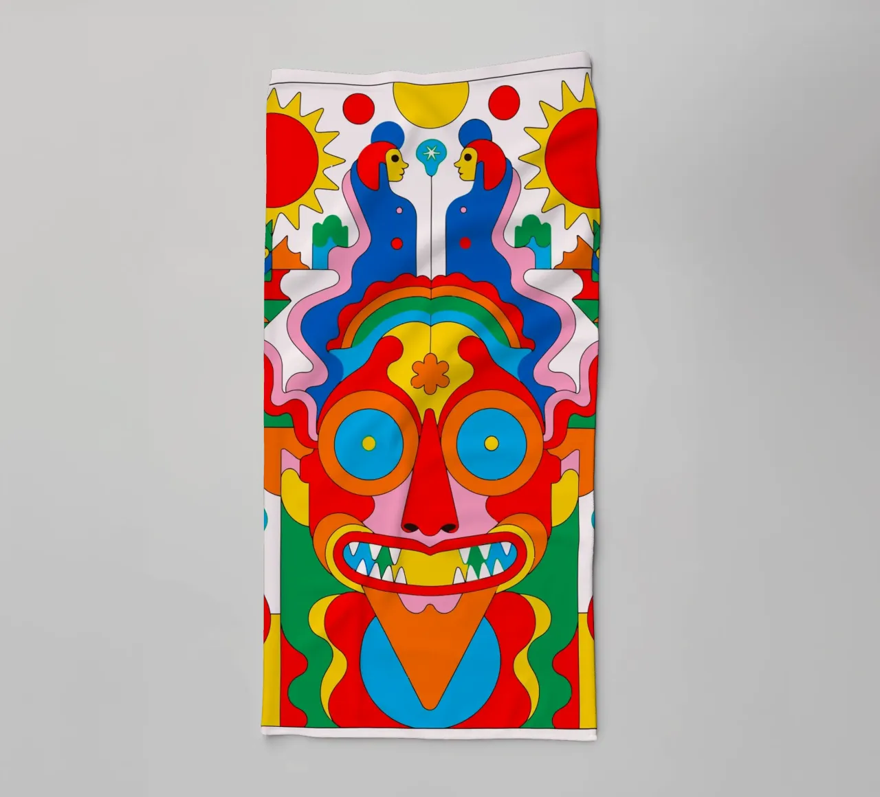 Art folklorique tribal et coloré serviette de bain de Signorino