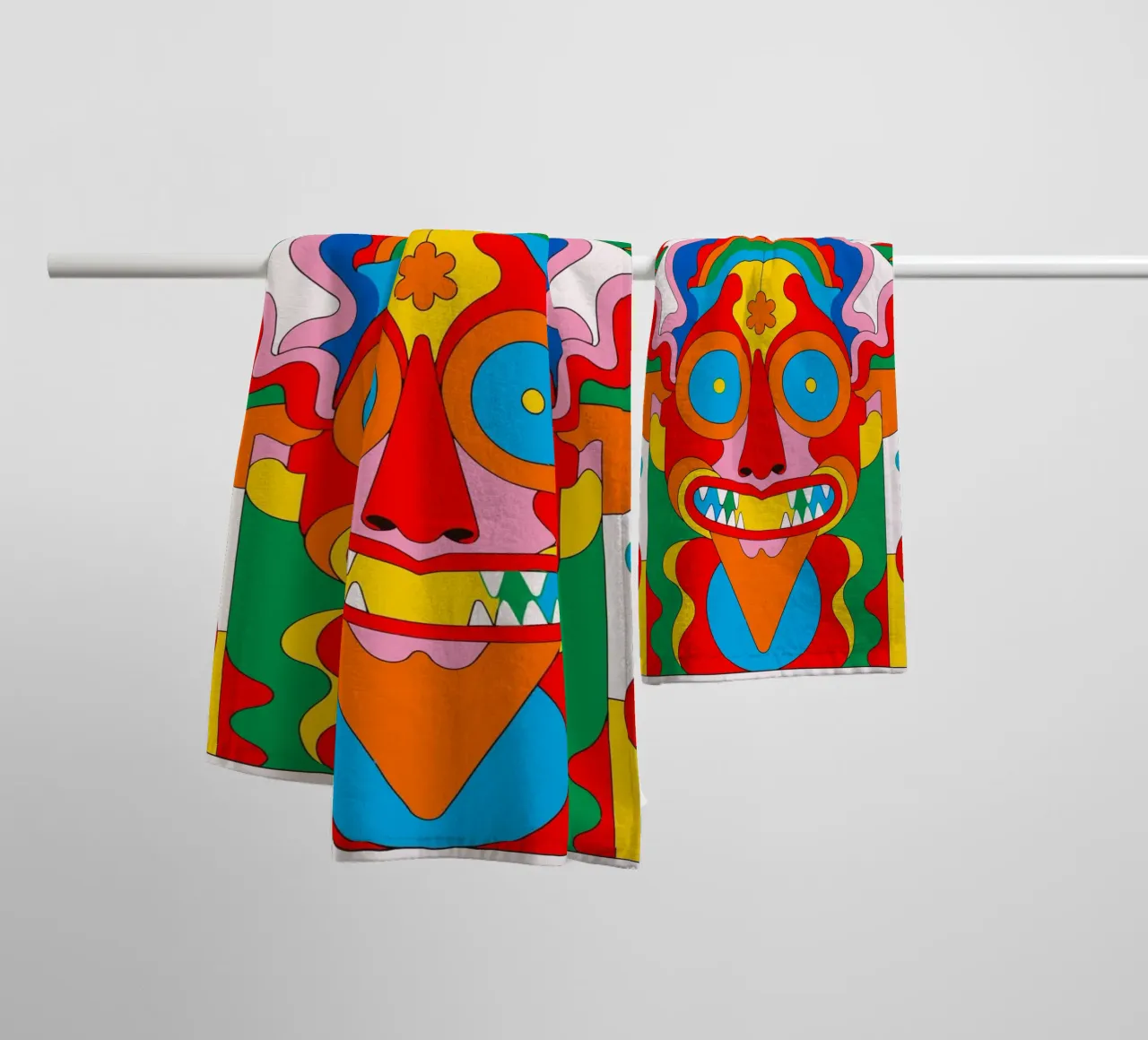 Art folklorique tribal et coloré serviette de bain de Signorino