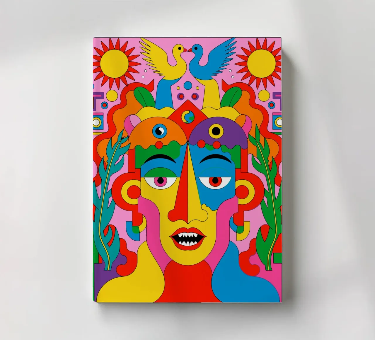 Abstract Tribal  Colorful Portrait notebook by Signorino