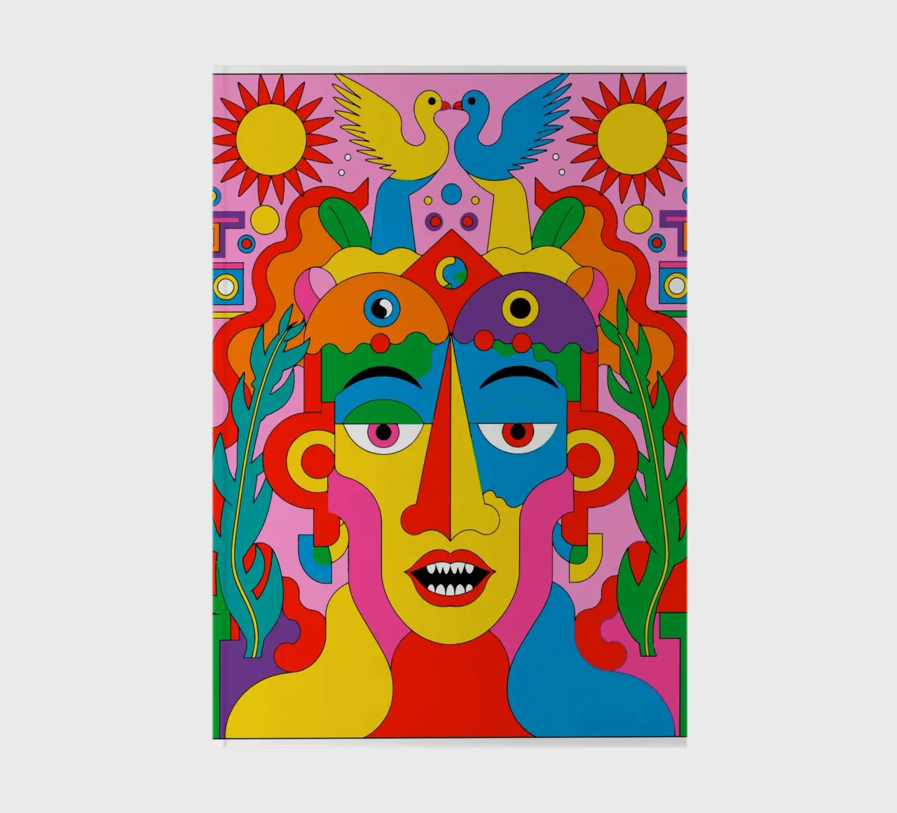 Abstract Tribal  Colorful Portrait notebook by Signorino