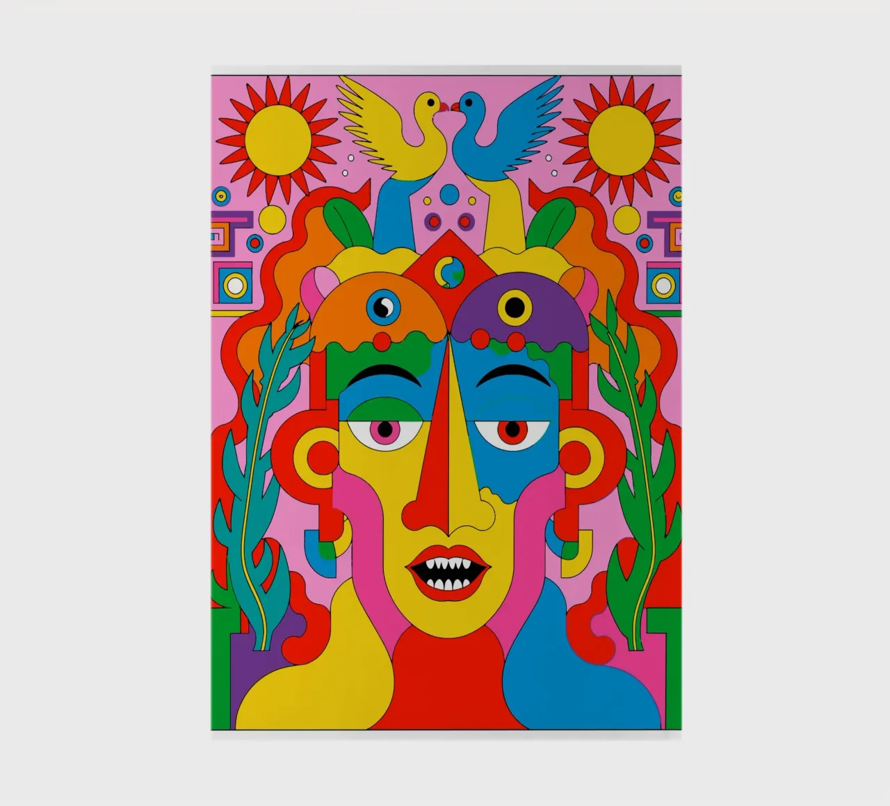 Abstract Tribal  Colorful Portrait notebook by Signorino