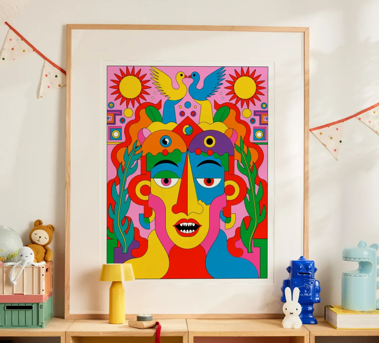 Abstract Tribal  Colorful Portrait poster da Signorino