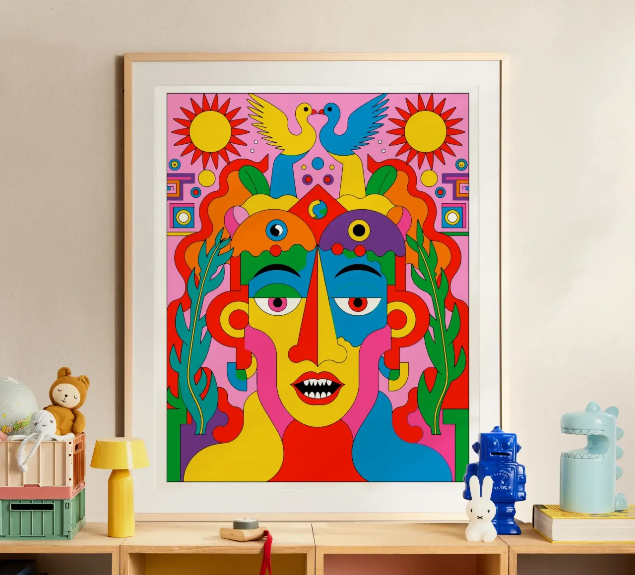 Abstract Tribal  Colorful Portrait poster da Signorino
