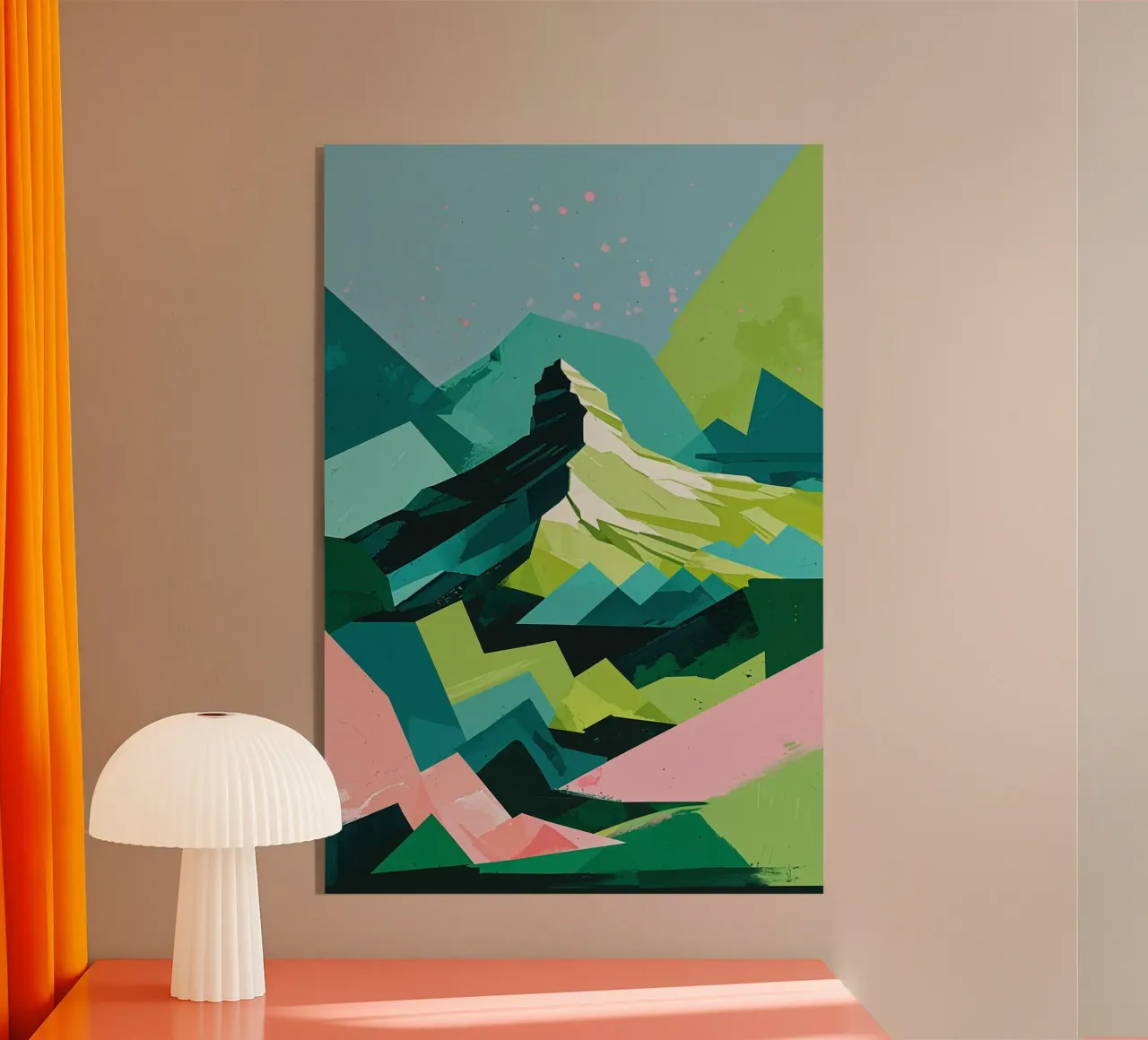 Abstract Geometric Mountain Scene plexiglass da AlbertKlee