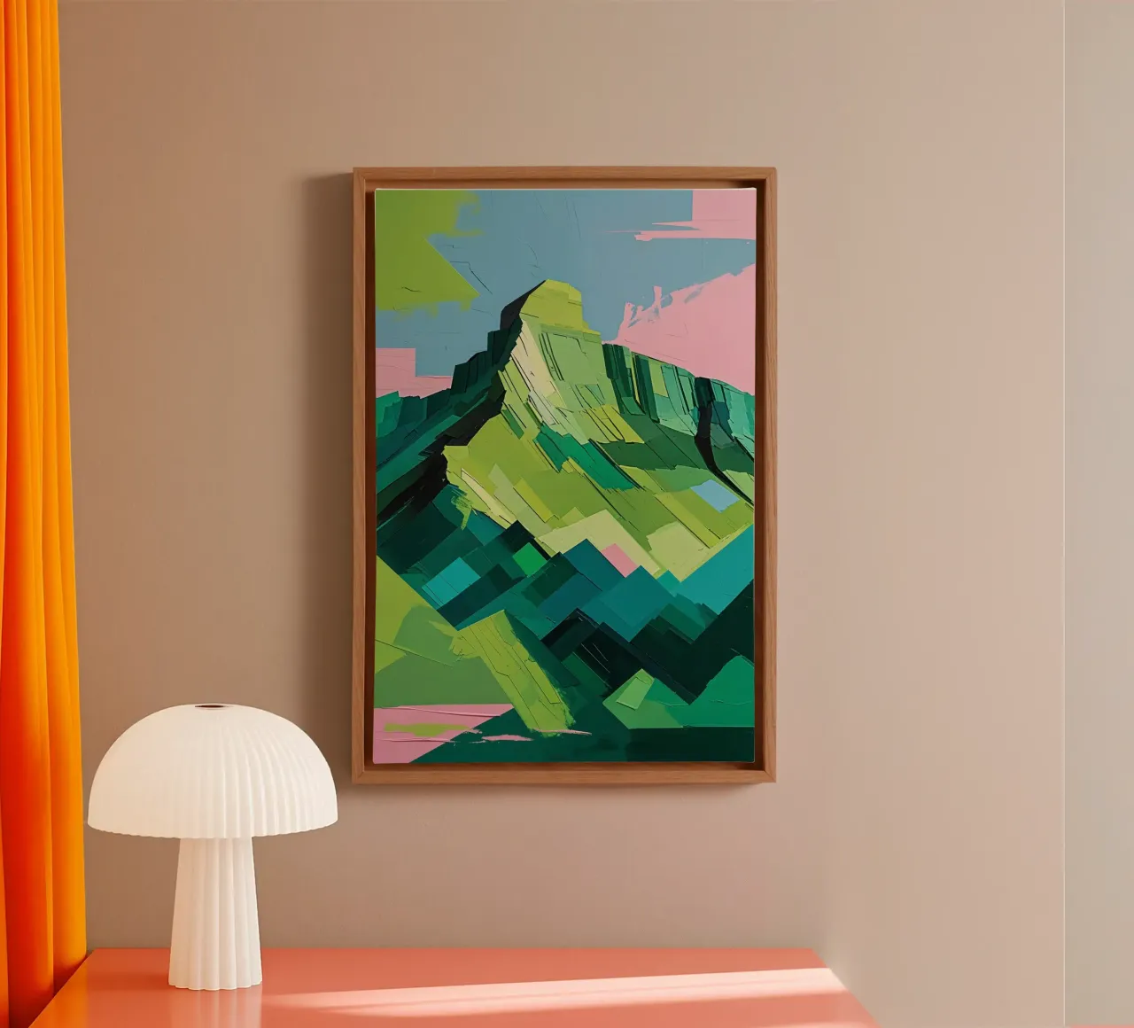 Geometric Peak with Pastel Tones tela con Cornice a cassetta da AlbertKlee