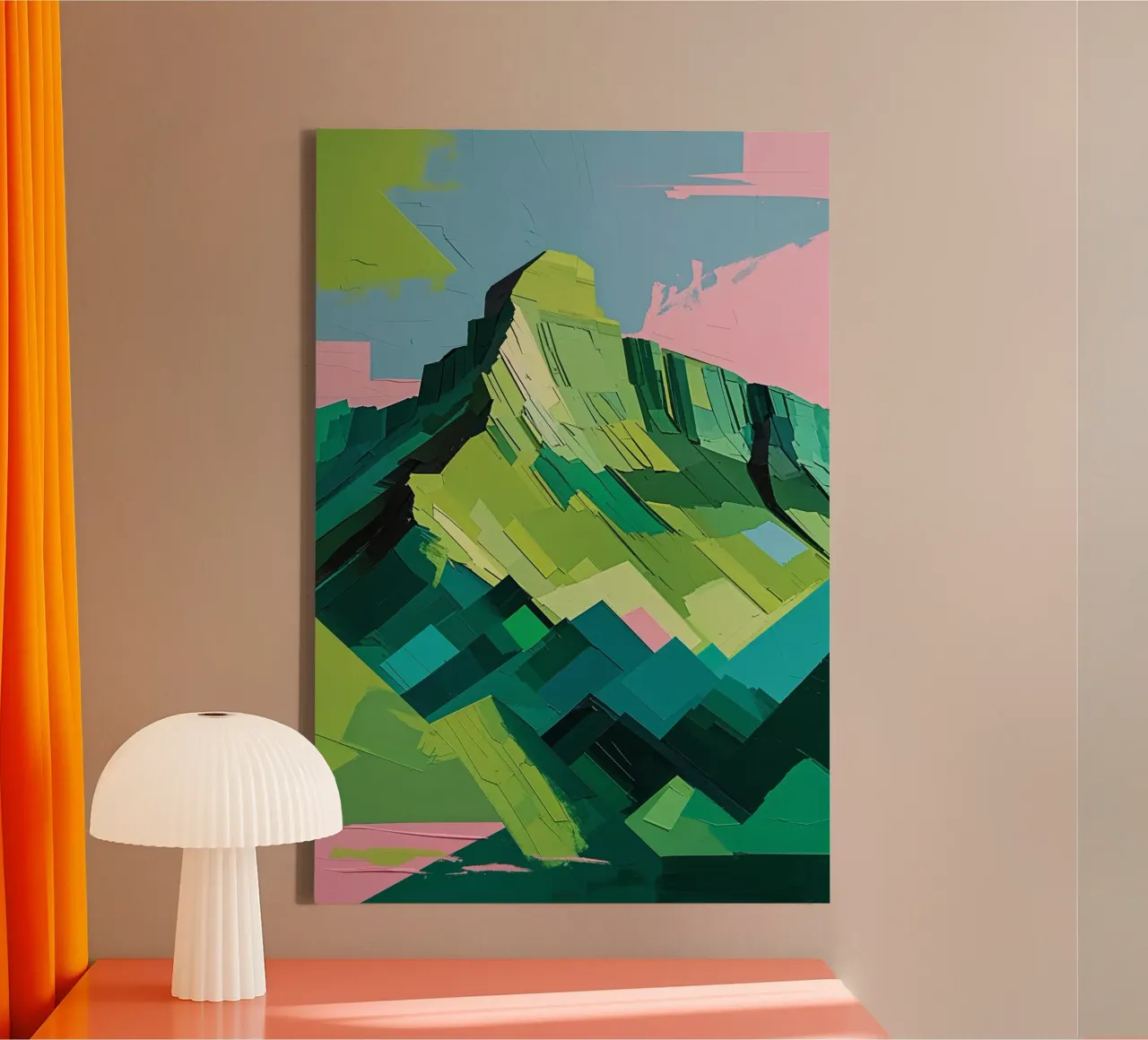 Geometric Peak with Pastel Tones tela con Cornice a cassetta da AlbertKlee