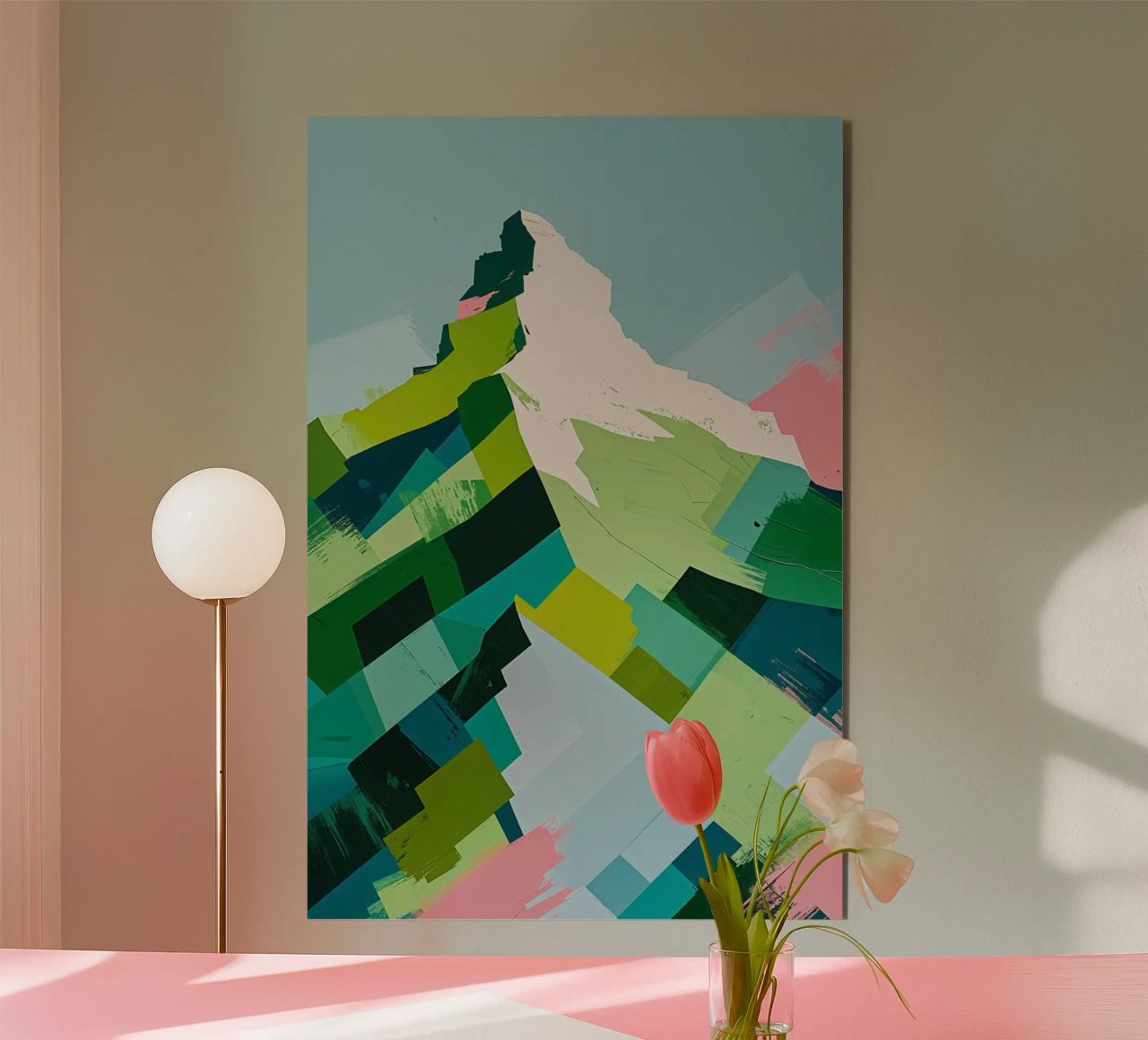 Dynamic Mountain Layers in Abstract Alu-Dibond von AlbertKlee