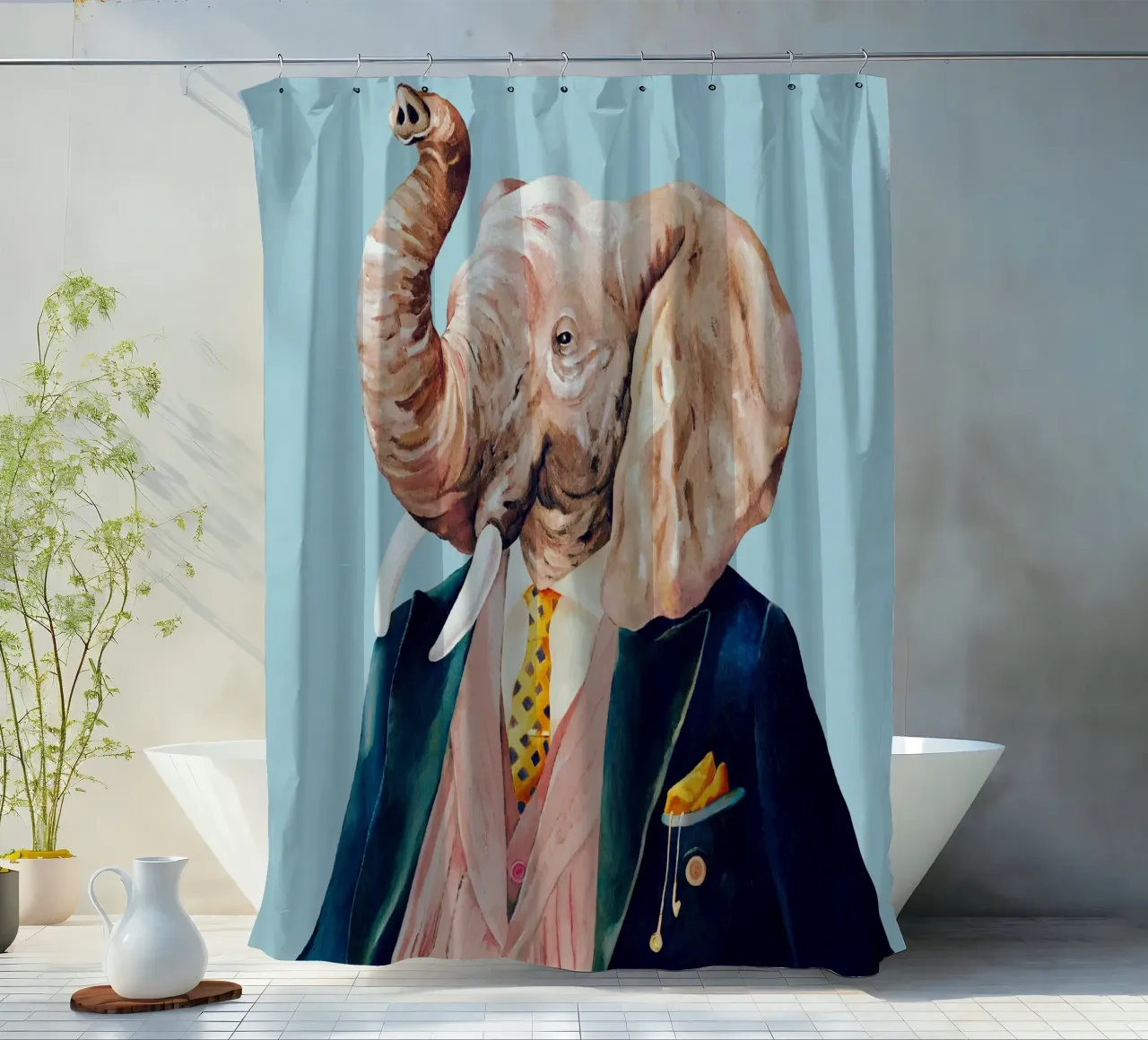 Dapper Elefant Duschvorhang von Animal Crew