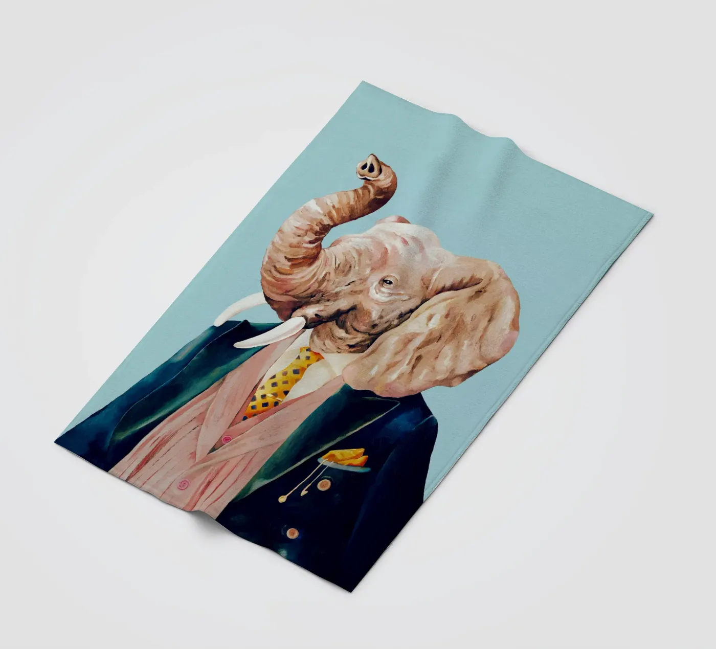 Dapper Elephant fleece blanket by Animal Crew
