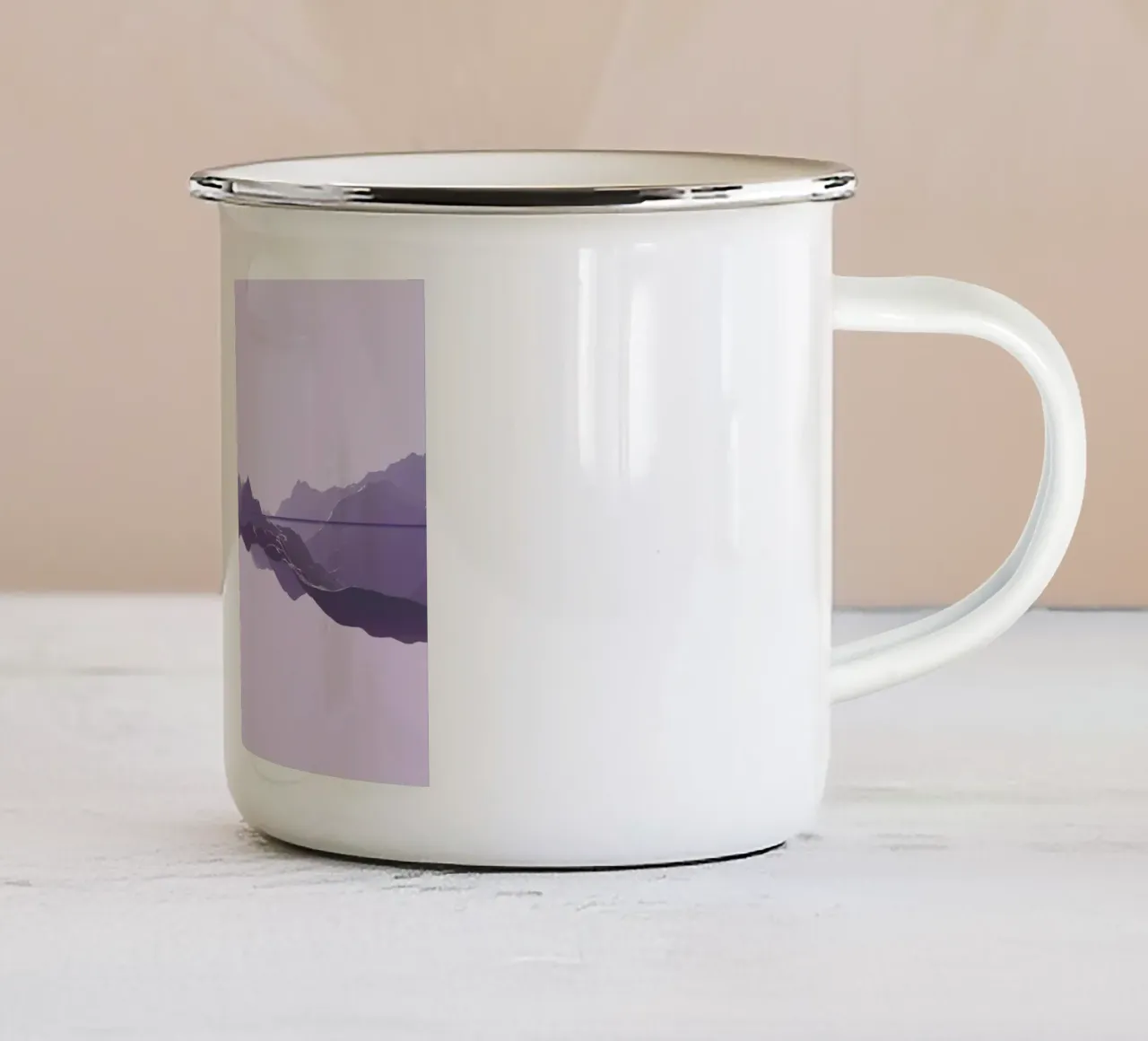Mountains 1 enamel mug by Julian Wolkenstein