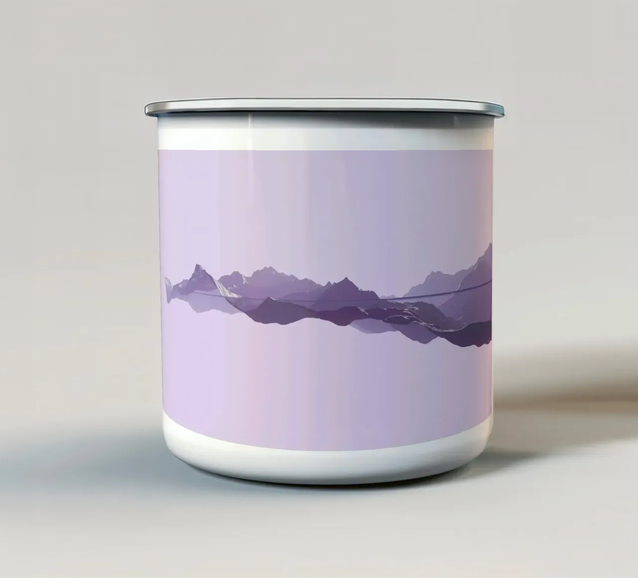 Mountains 1 enamel mug by Julian Wolkenstein