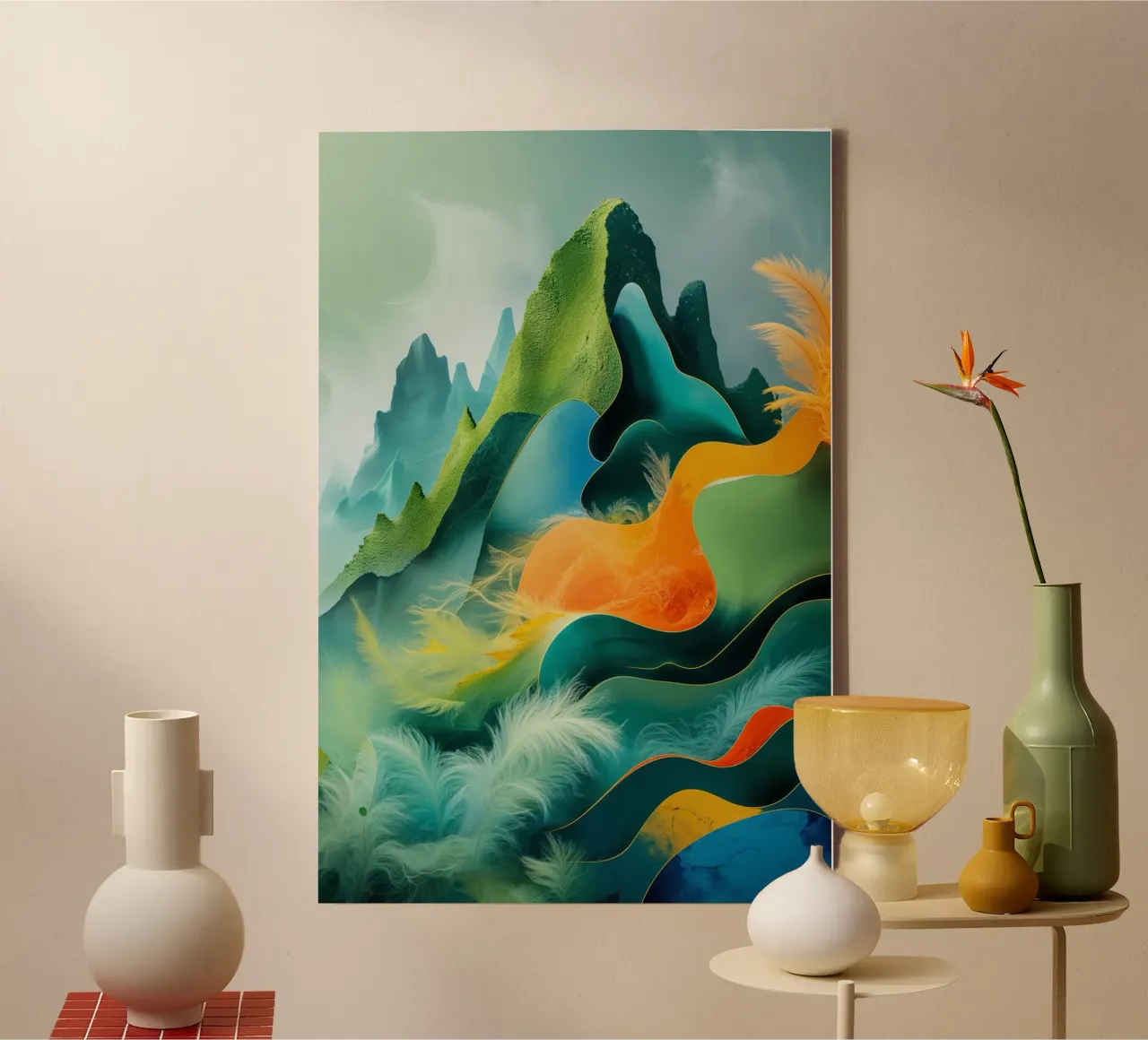 Vivid Peaks of Serenity tela con Cornice a cassetta da AlbertKlee