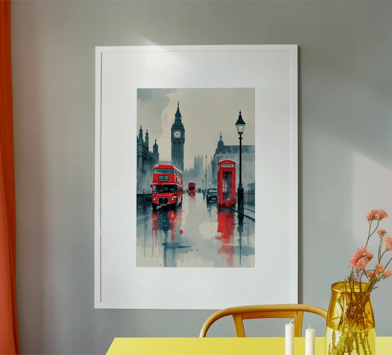 London Rain: Iconic Red carta hahnemühle da AlbertKlee