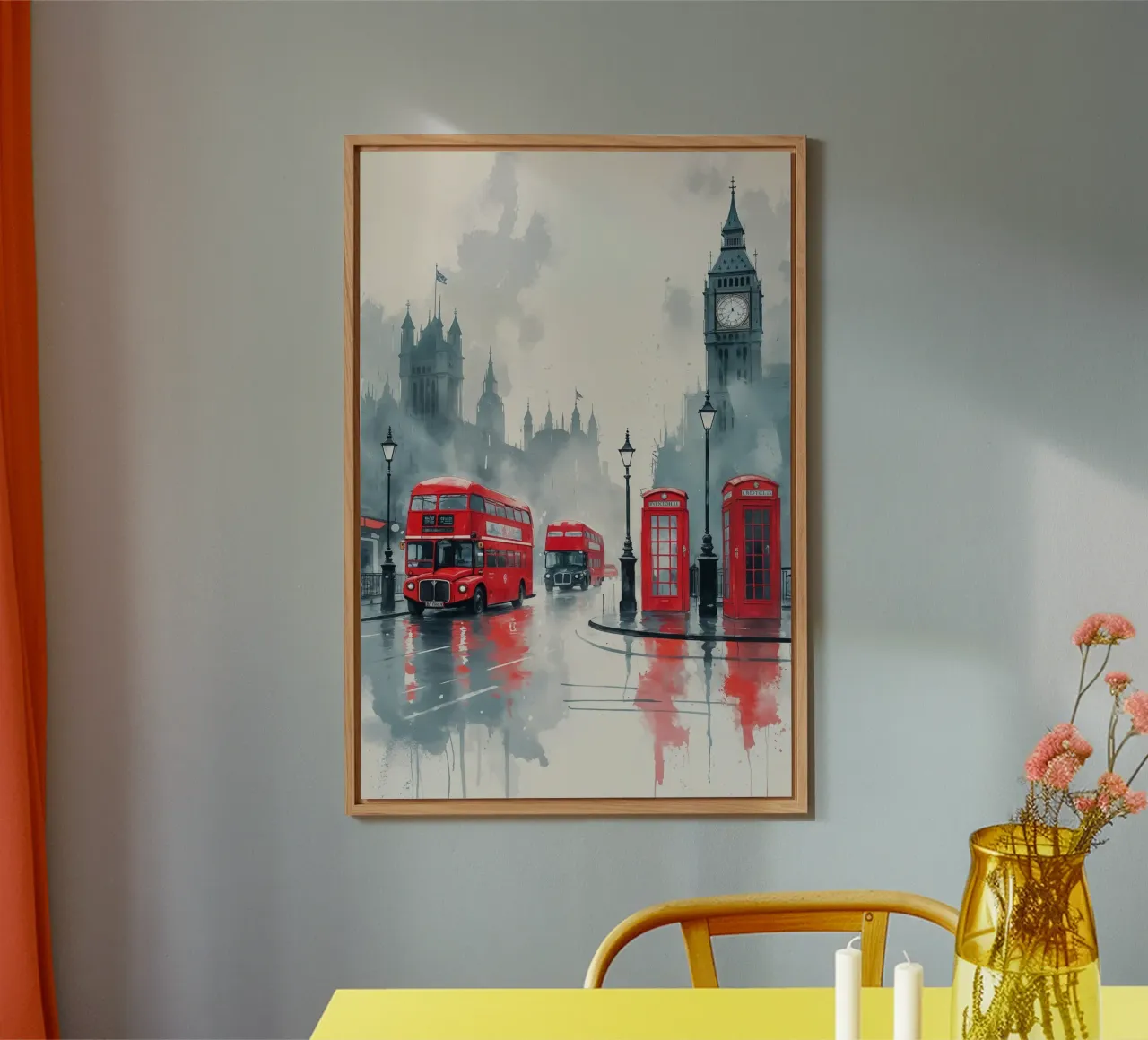 Timeless London: Red and Fog alluminio dibond da AlbertKlee