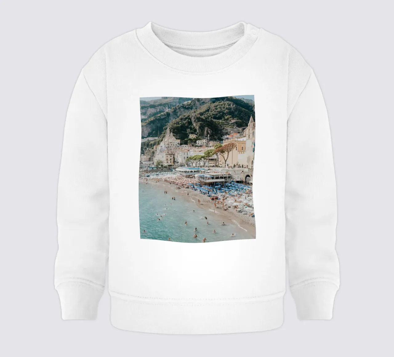 Positano Amalfi Coast Print, La Dolce Vita Travel Photograph baby sweatshirt by TheTravelClub