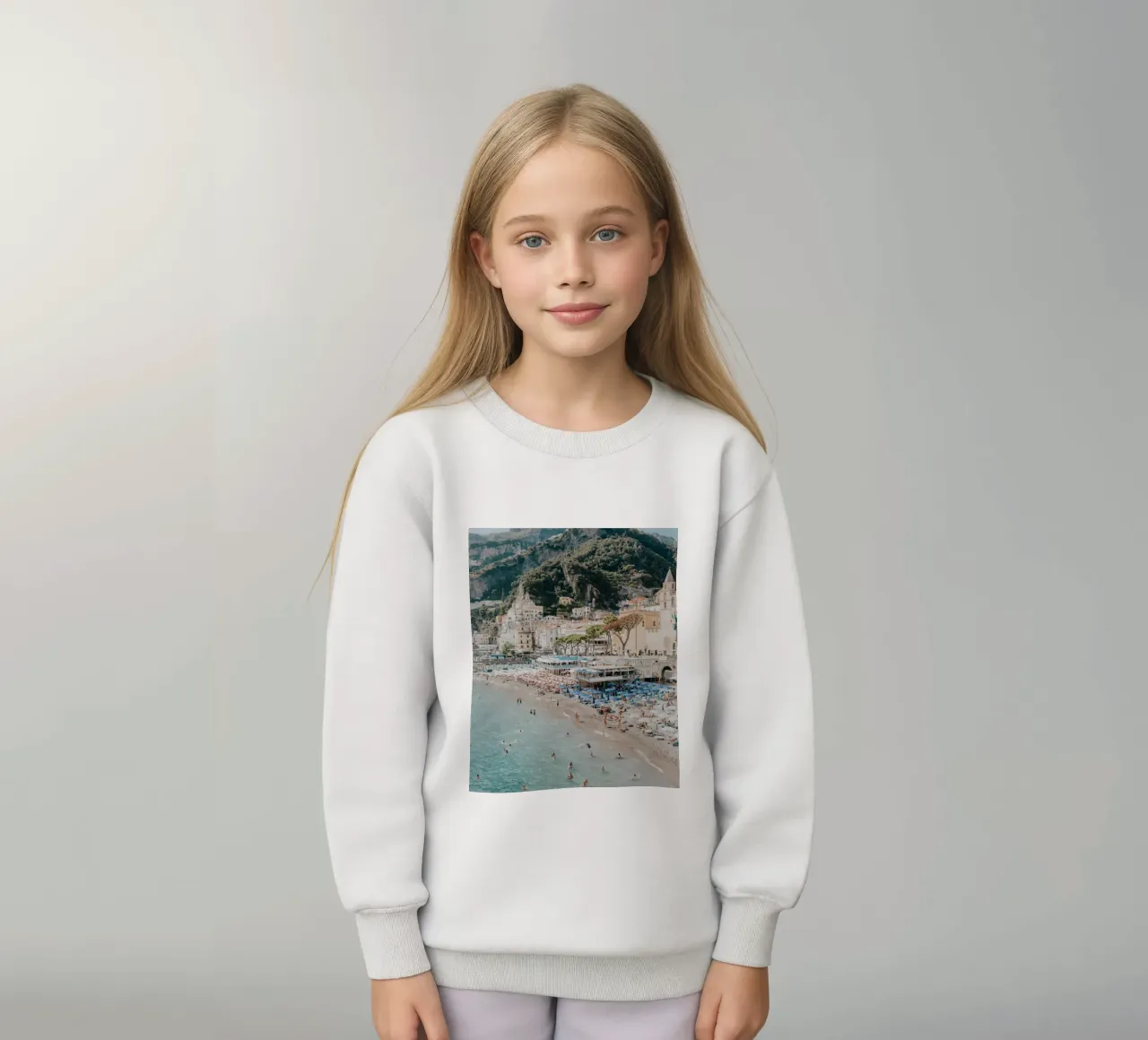Positano Amalfi Coast Print, La Dolce Vita Travel Photograph kids sweatshirt by TheTravelClub