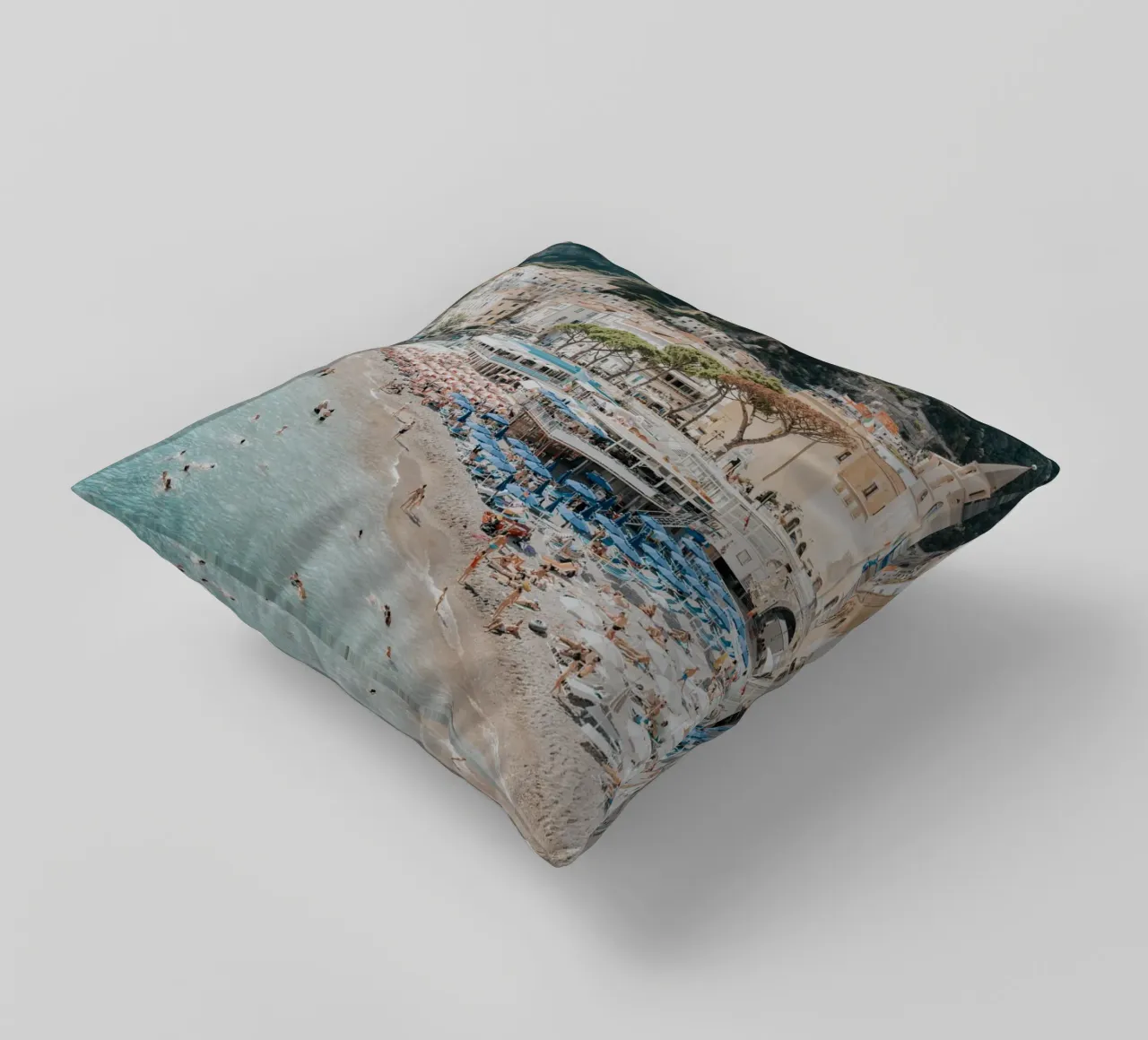 Positano Amalfi Coast Print, La Dolce Vita Travel Photograph decorative cushion by TheTravelClub
