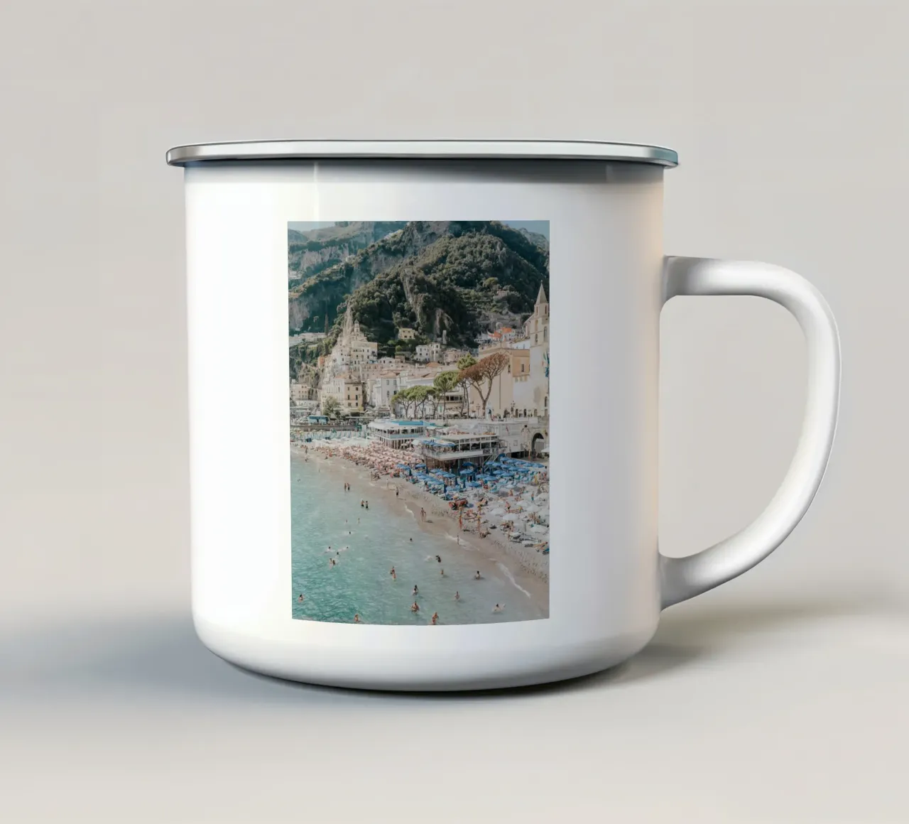 Positano Amalfi Coast Print, La Dolce Vita Travel Photograph tazza in smalto da TheTravelClub