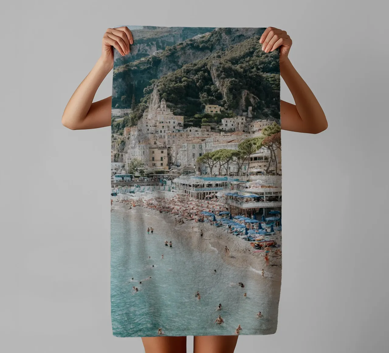 Positano Amalfi Coast Print, La Dolce Vita Travel Photograph towel by TheTravelClub