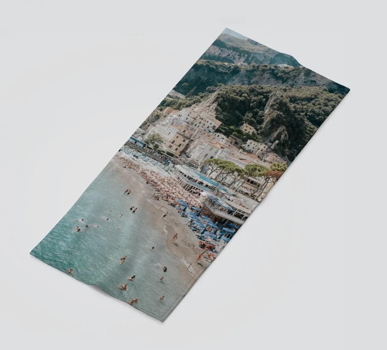 Positano Amalfi Coast Print, La Dolce Vita Travel Photograph beach towel by TheTravelClub