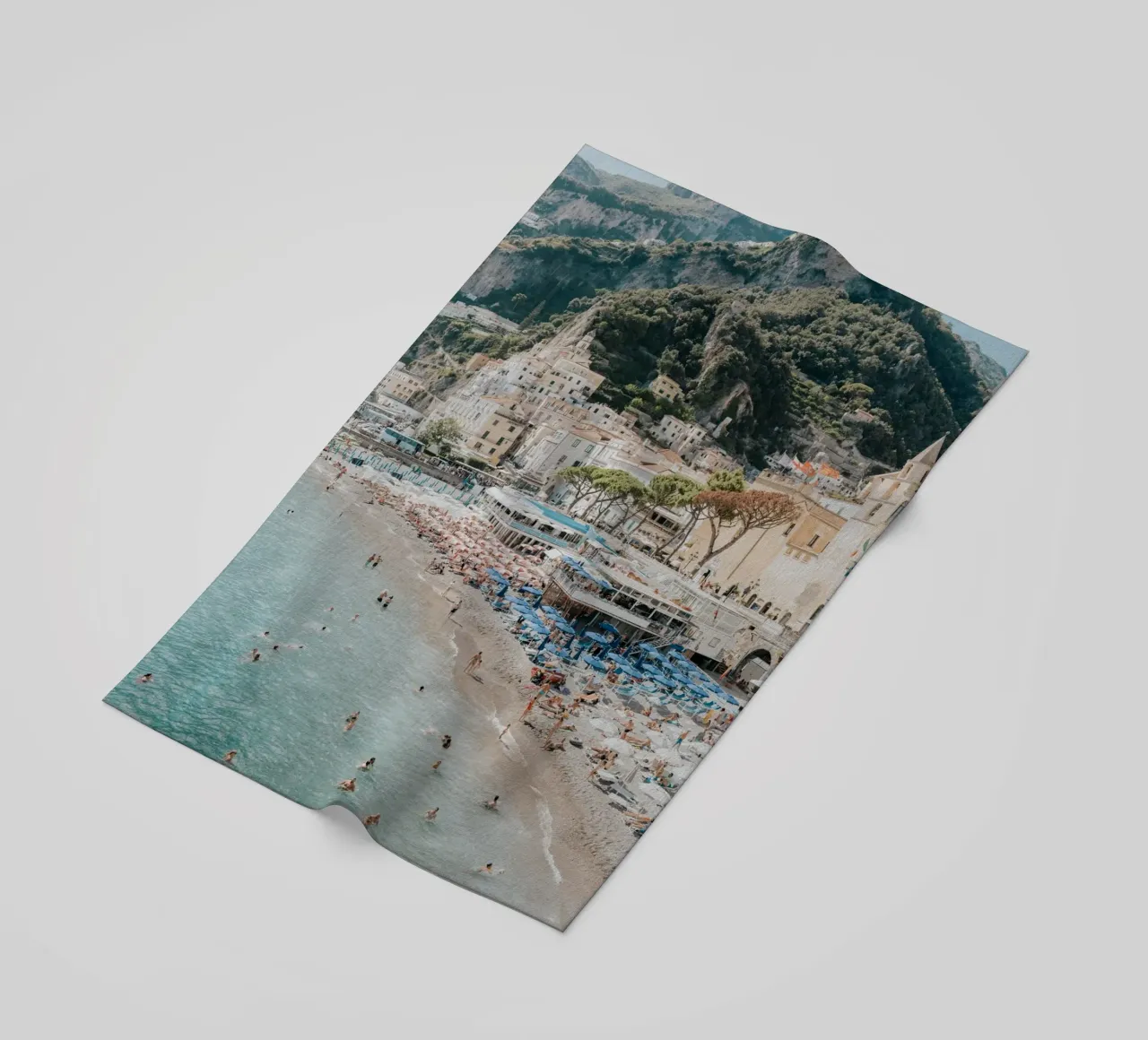Positano Amalfi Coast Print, La Dolce Vita Travel Photograph beach towel by TheTravelClub