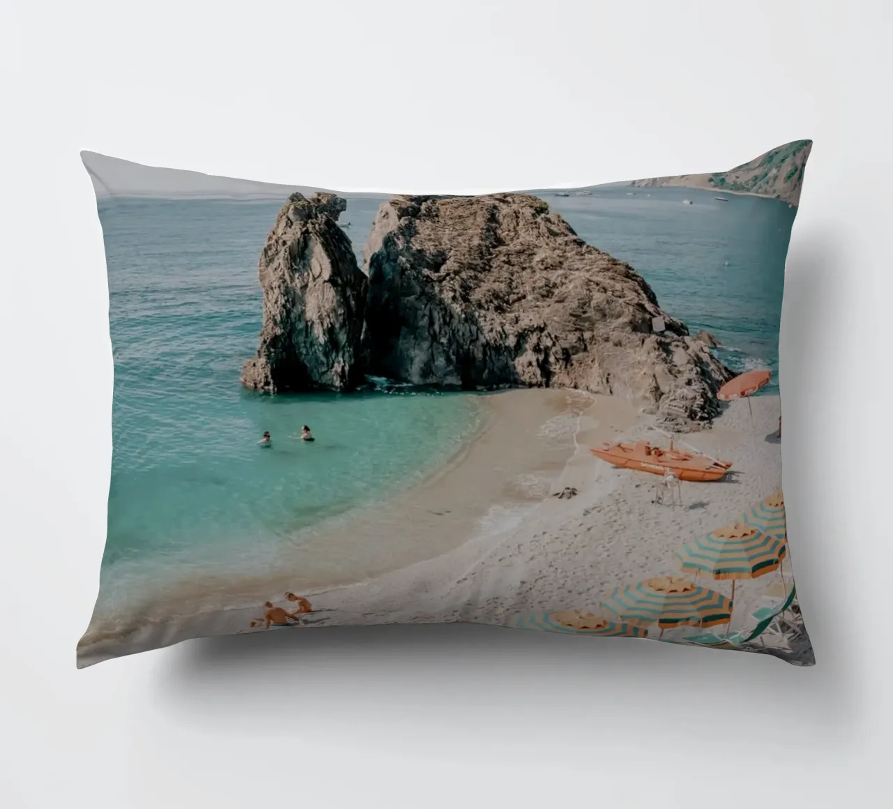 Monterosso beach, Cinque Terre Italy decorative cushion by TheTravelClub