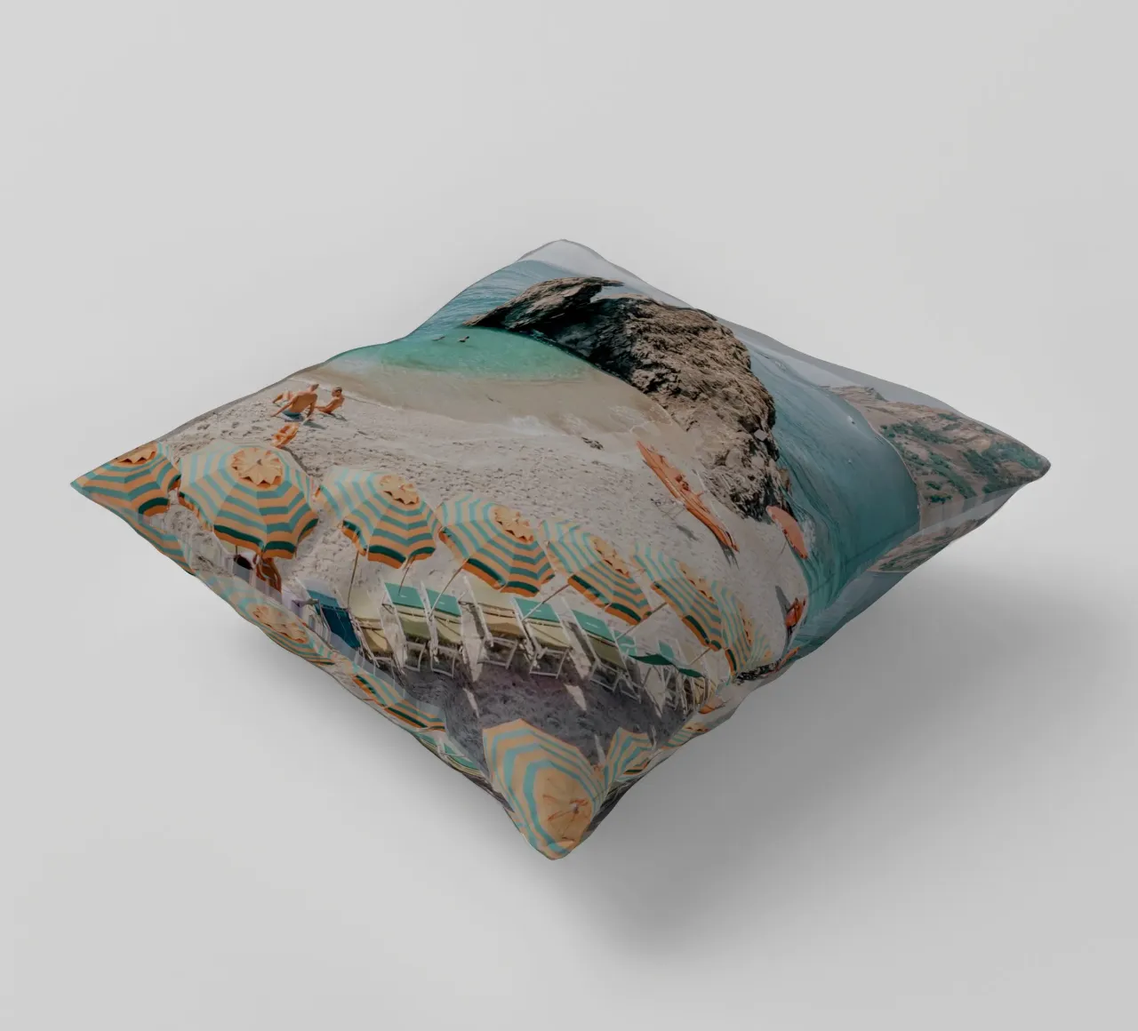 Monterosso beach, Cinque Terre Italy decorative cushion by TheTravelClub
