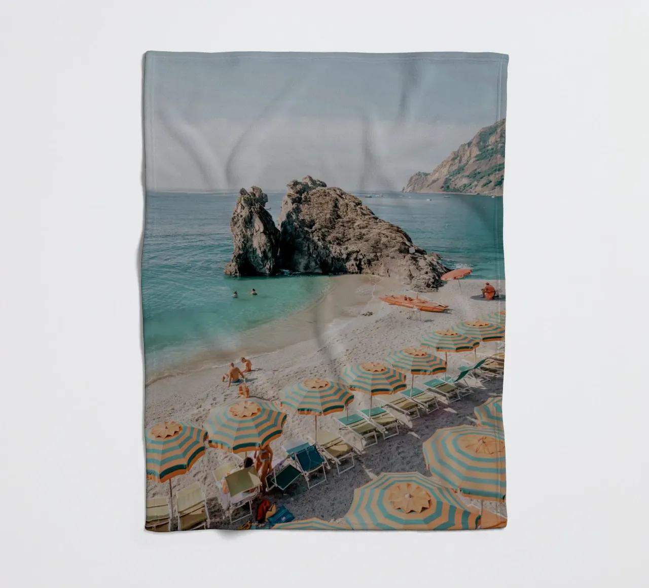 Monterosso beach, Cinque Terre Italy fleece blanket by TheTravelClub