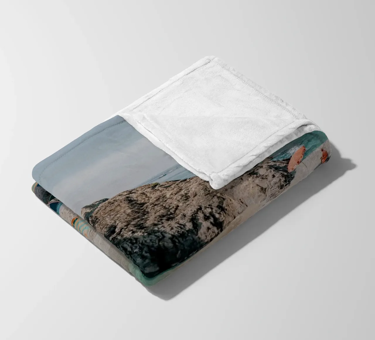 Monterosso beach, Cinque Terre Italy fleece blanket by TheTravelClub