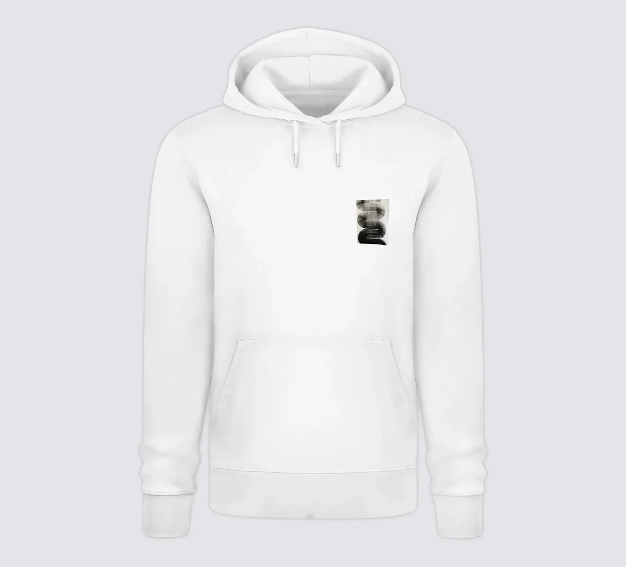 Curve infinite - Astrazione monocromatica felpa con cappuccio da Kunst und Kontrast