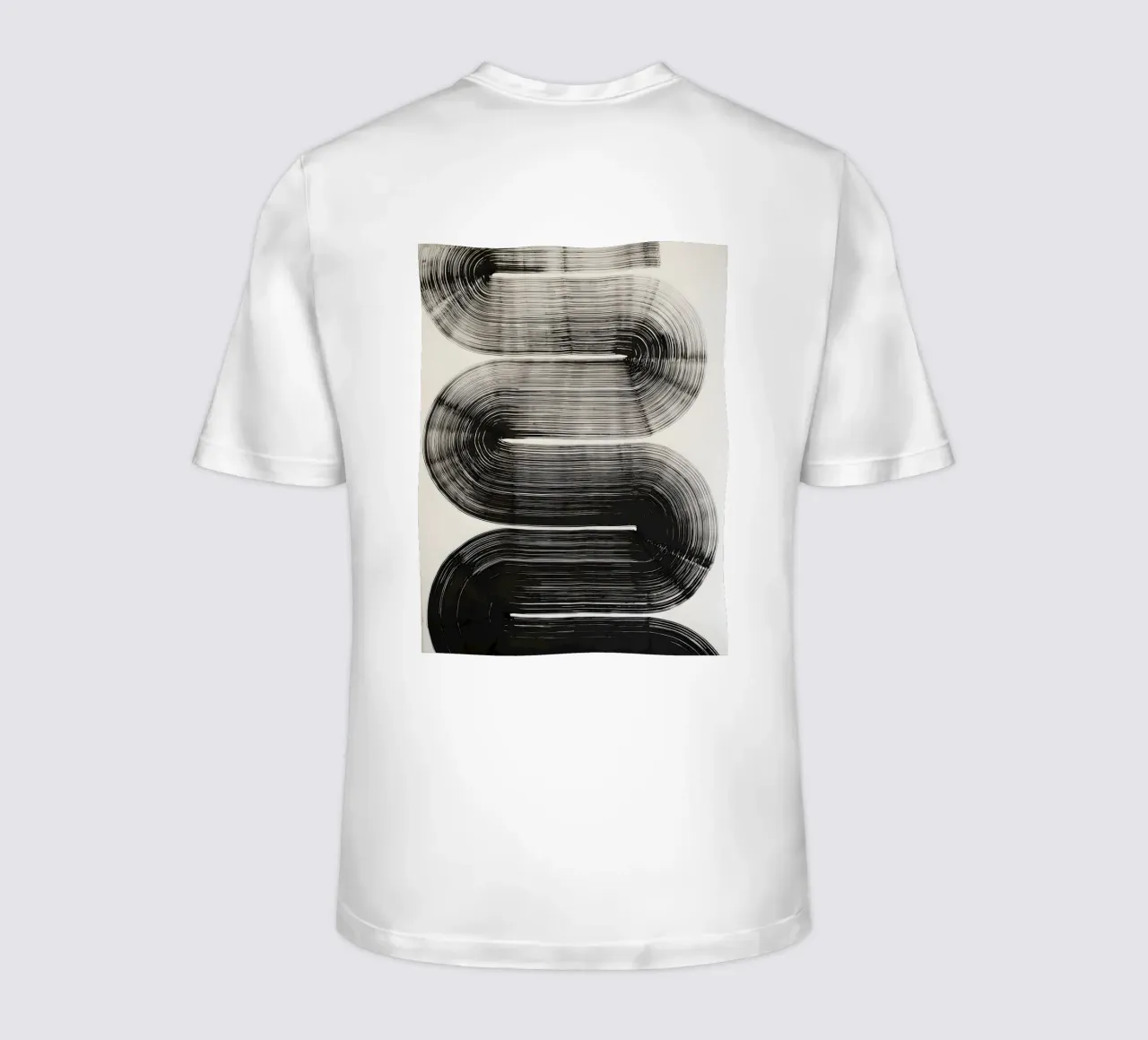 Curve infinite - Astrazione monocromatica t-shirt da Kunst und Kontrast