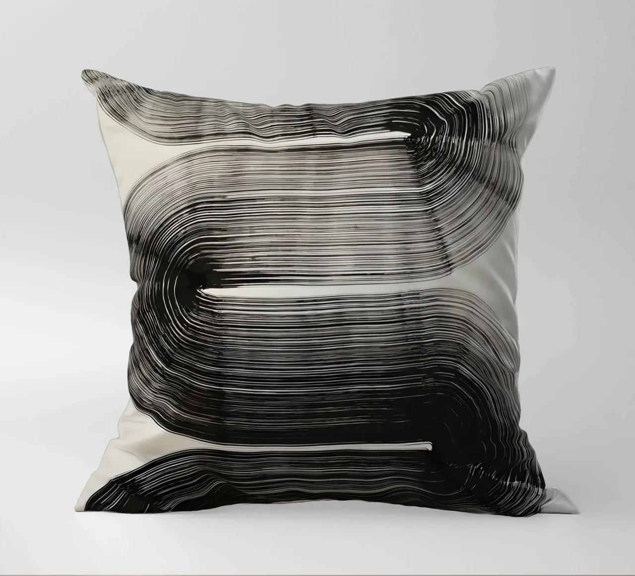 Curve infinite - Astrazione monocromatica cuscino da Kunst und Kontrast