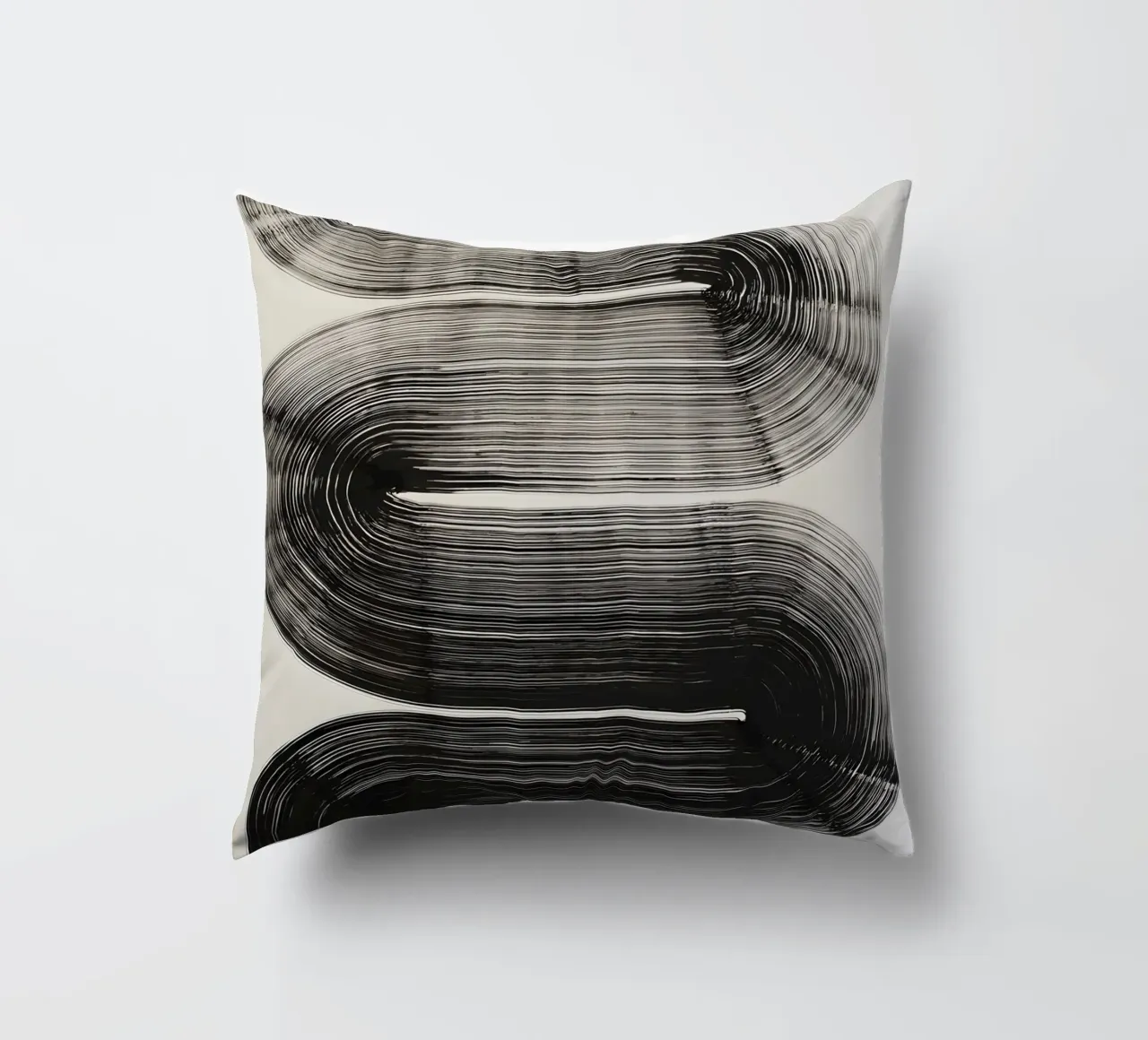 Curve infinite - Astrazione monocromatica cuscino da Kunst und Kontrast