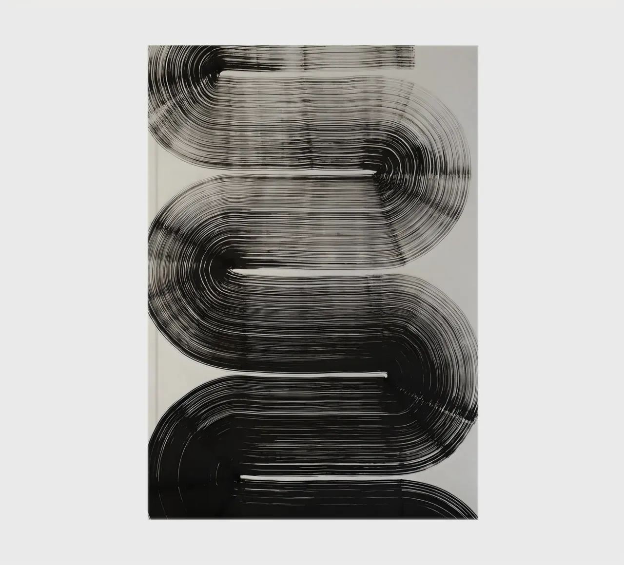 Endless curves - Monochrome abstraction notebook by Kunst und Kontrast