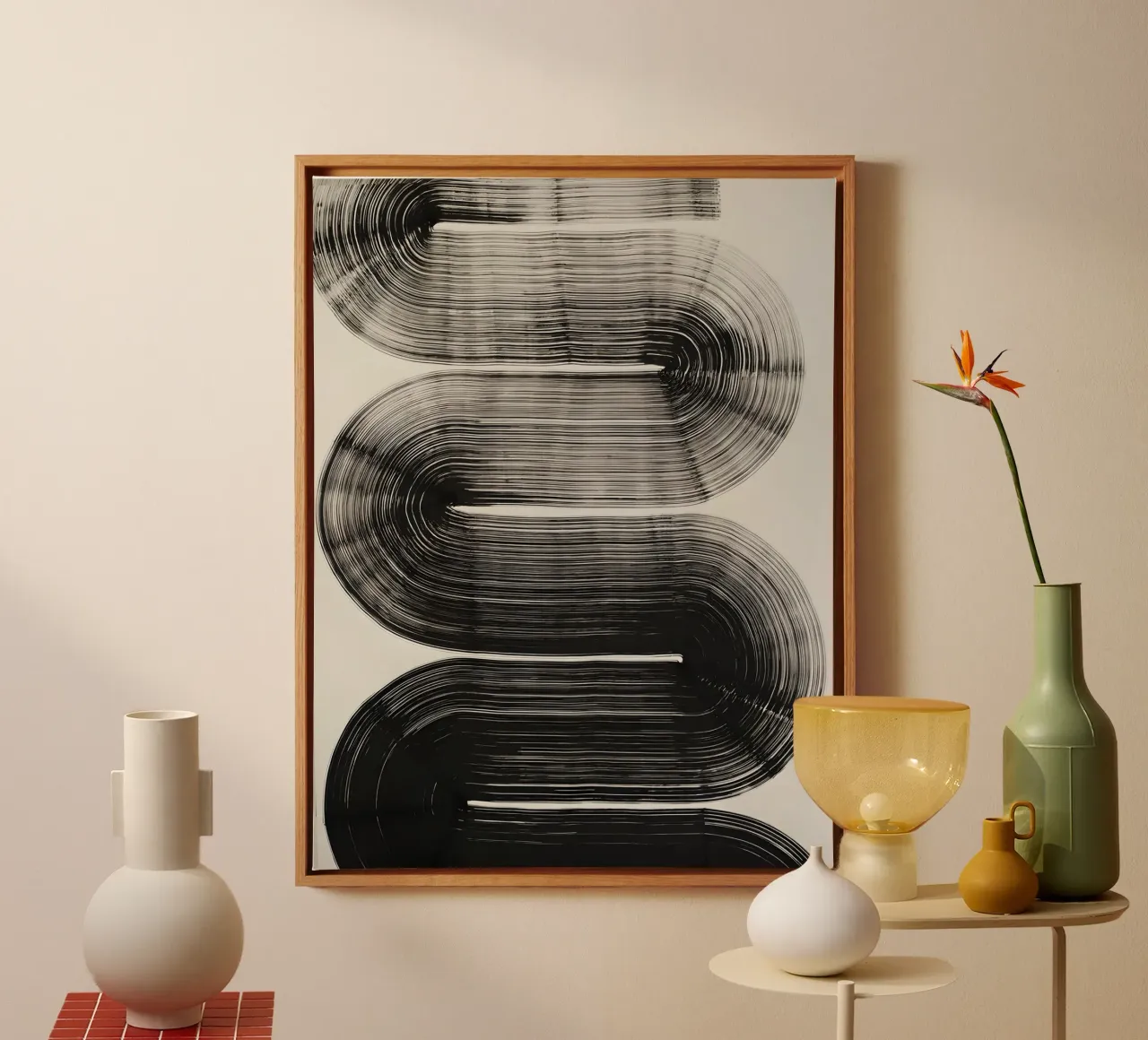 Curve infinite - Astrazione monocromatica tela da Kunst und Kontrast